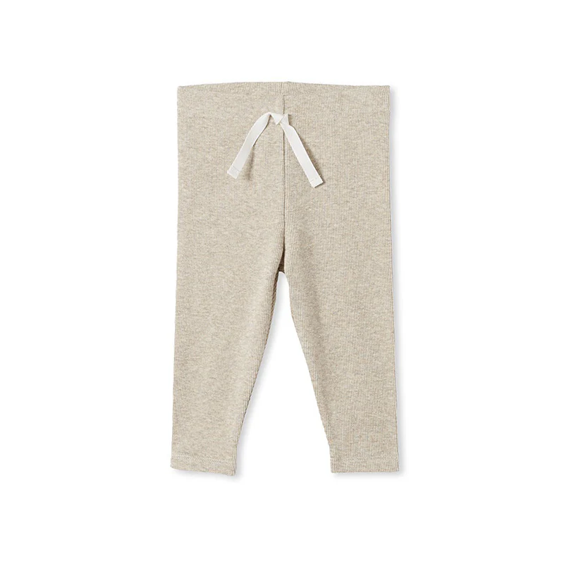 Milky Rib Baby Pant - Natural Marle