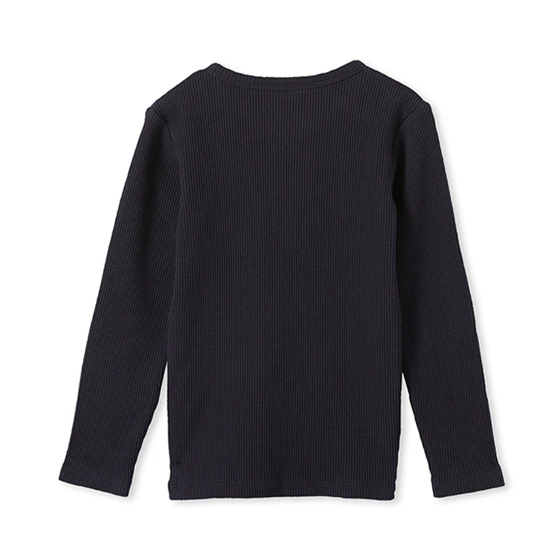 Milky Waffle Henley - Navy - Image 2