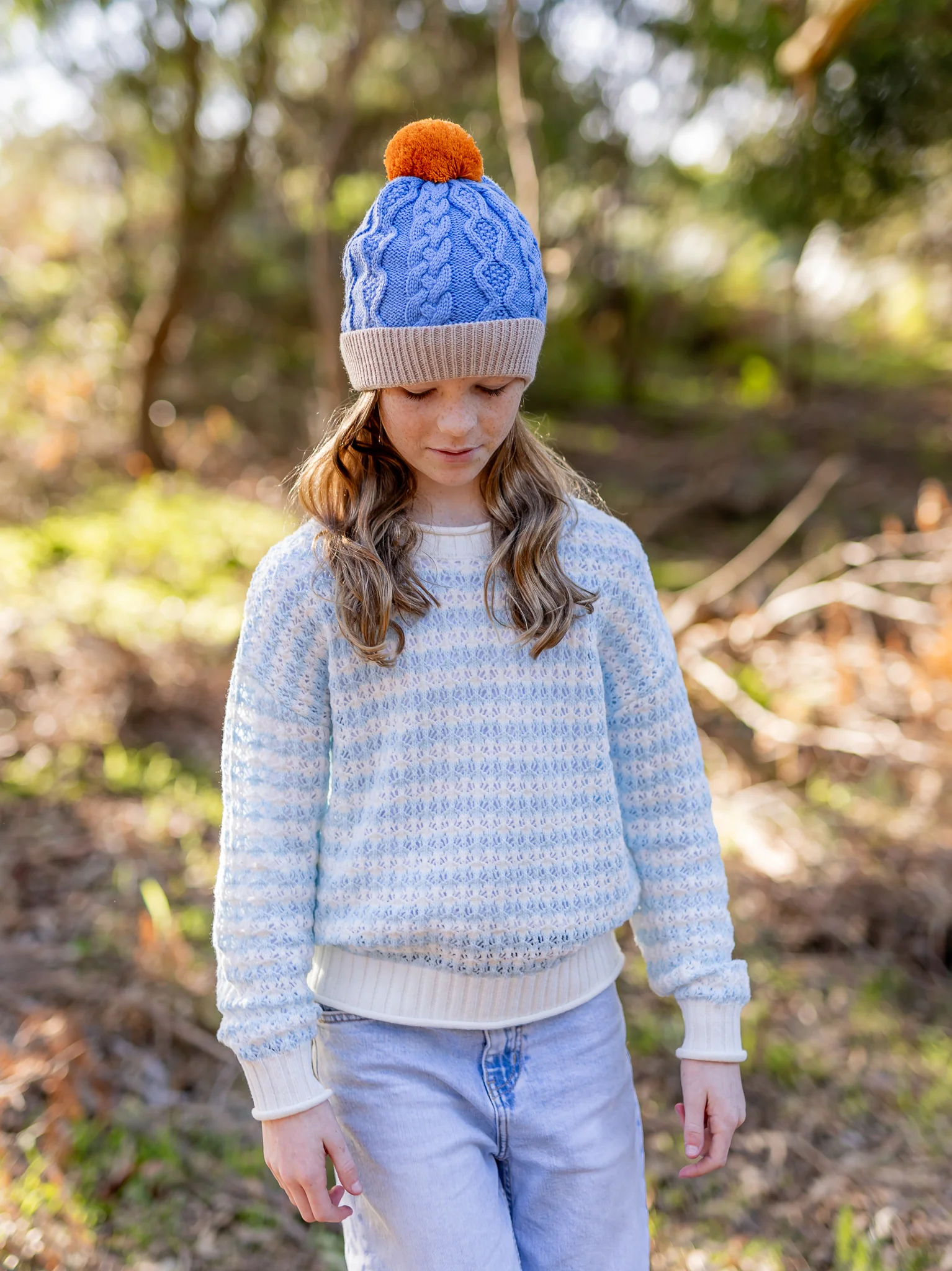 Acorn August Merino Beanie Light Blue - Image 3