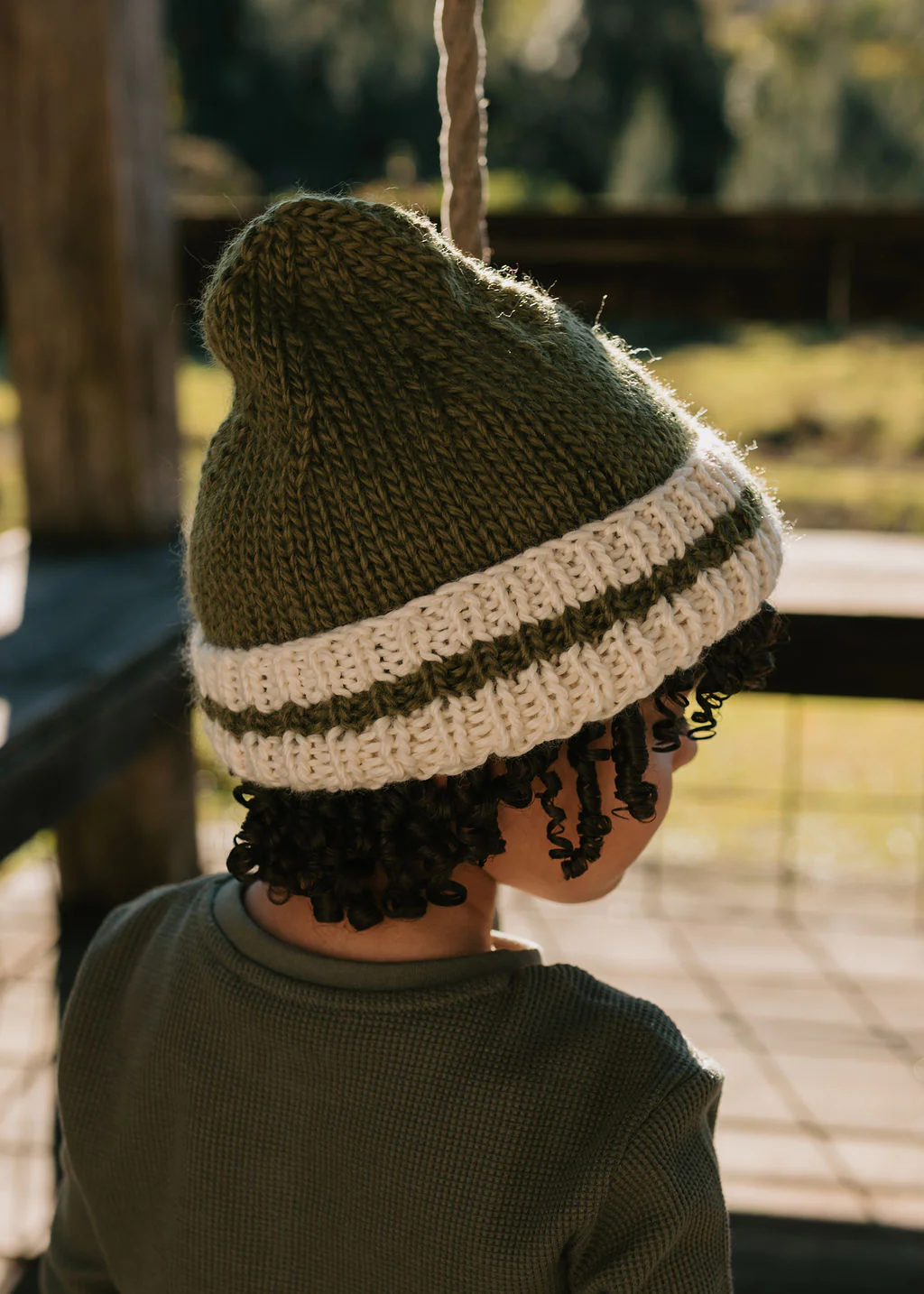 Denmark Beanie Khaki and Cream - Image 4