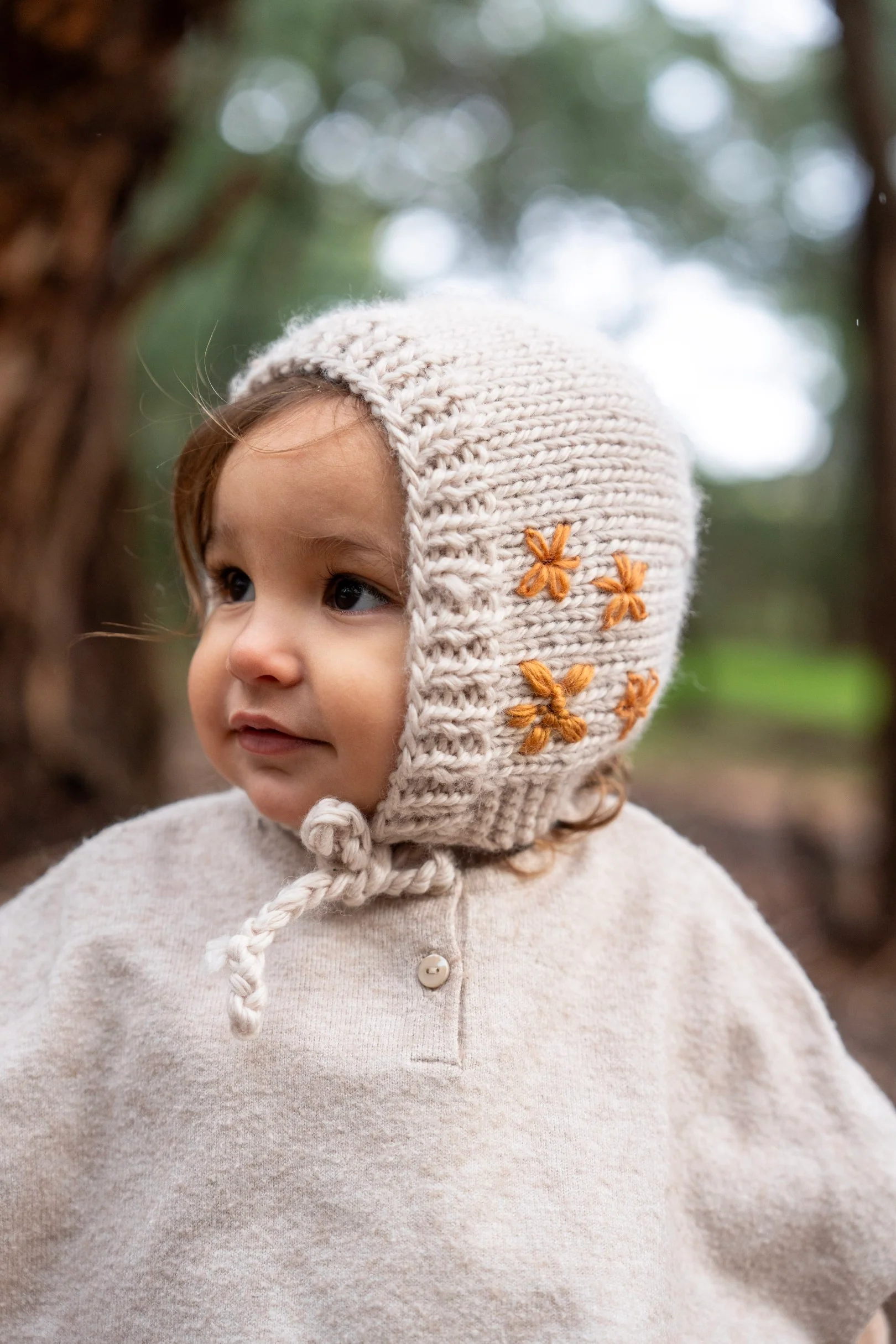 Acorn Flowers Bonnet - Oatmeal - Image 2