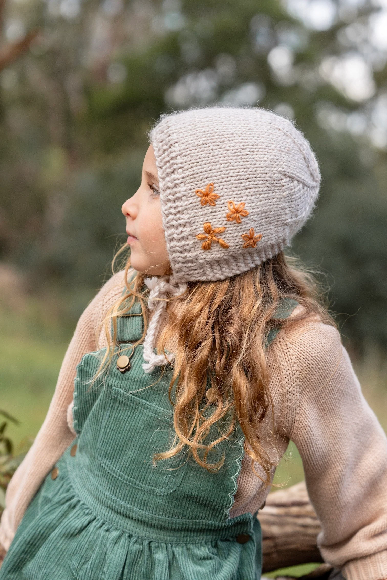 Acorn Flowers Bonnet - Oatmeal - Image 4