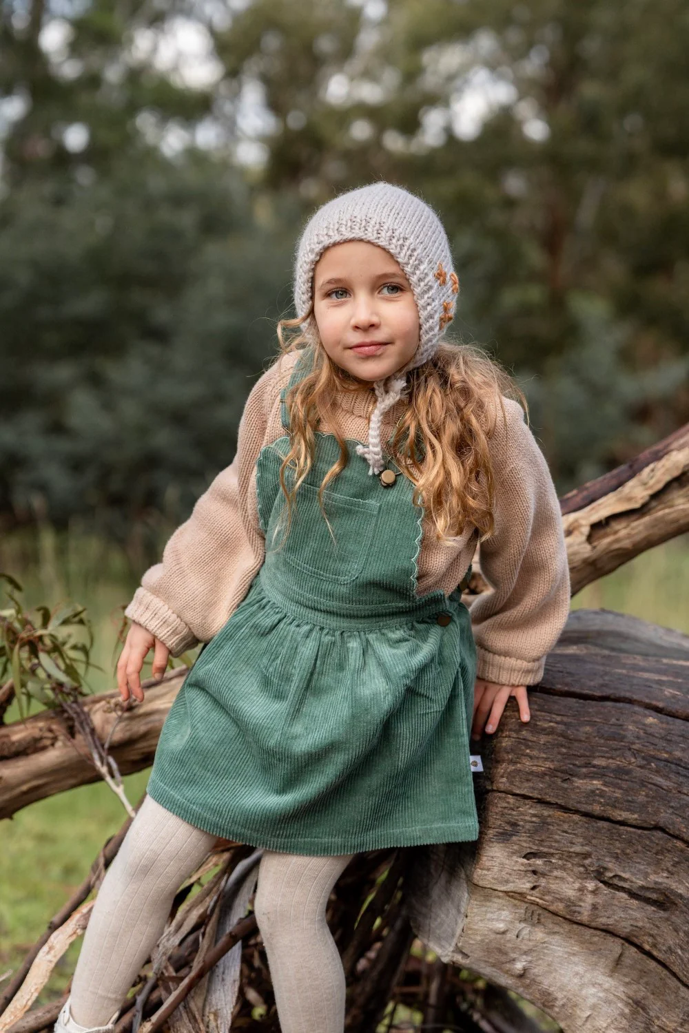 Acorn Flowers Bonnet - Oatmeal - Image 5