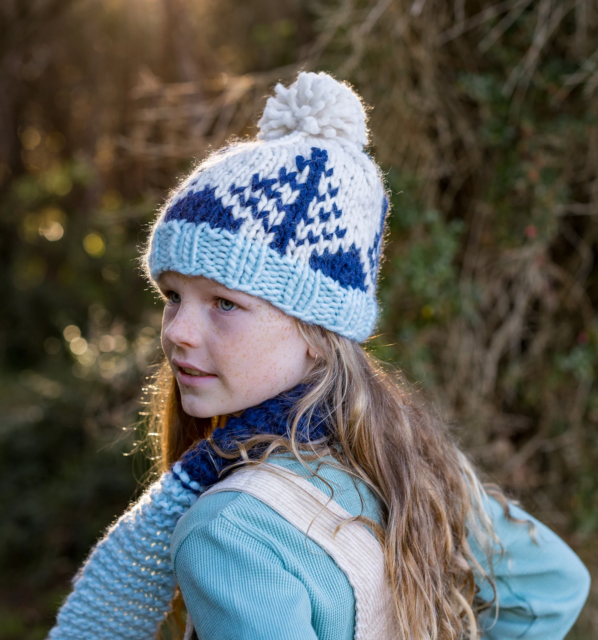 Acorn Forest Beanie - Navy & Blue - Image 4