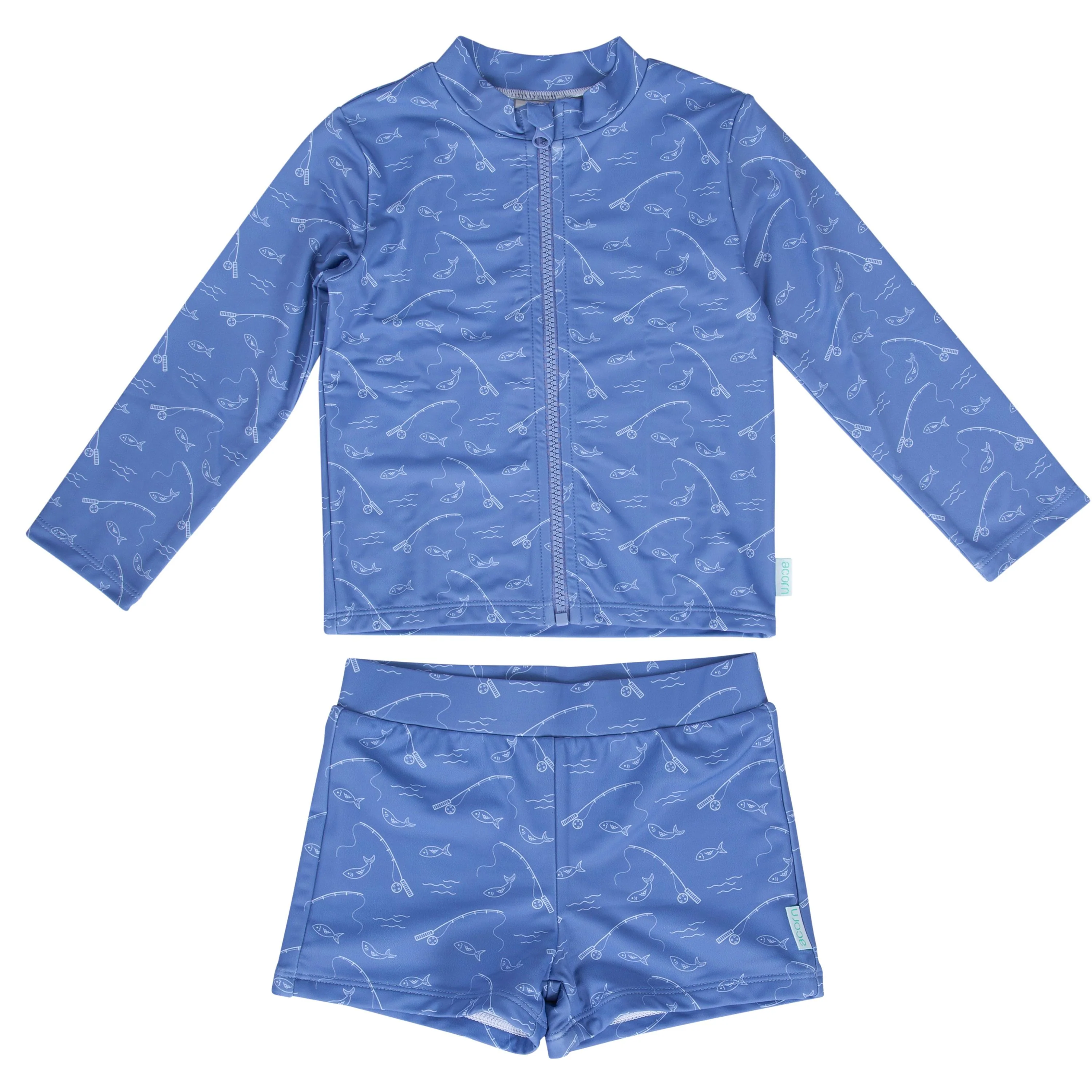 Gone Fishing UPF 50+ Zip Rashie Top and Shorts