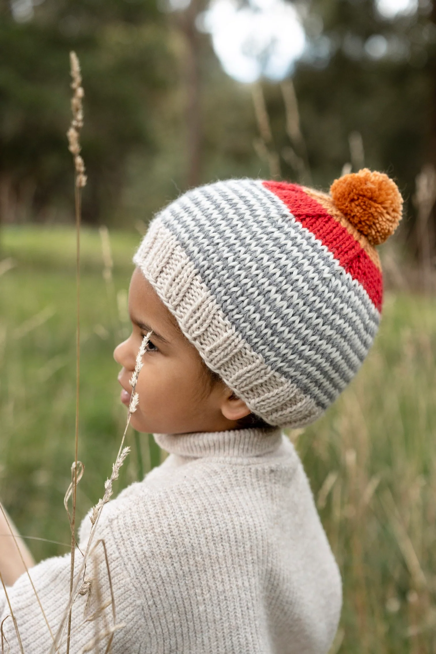 Acorn Horizon Beanie - Grey Stripe - Image 2