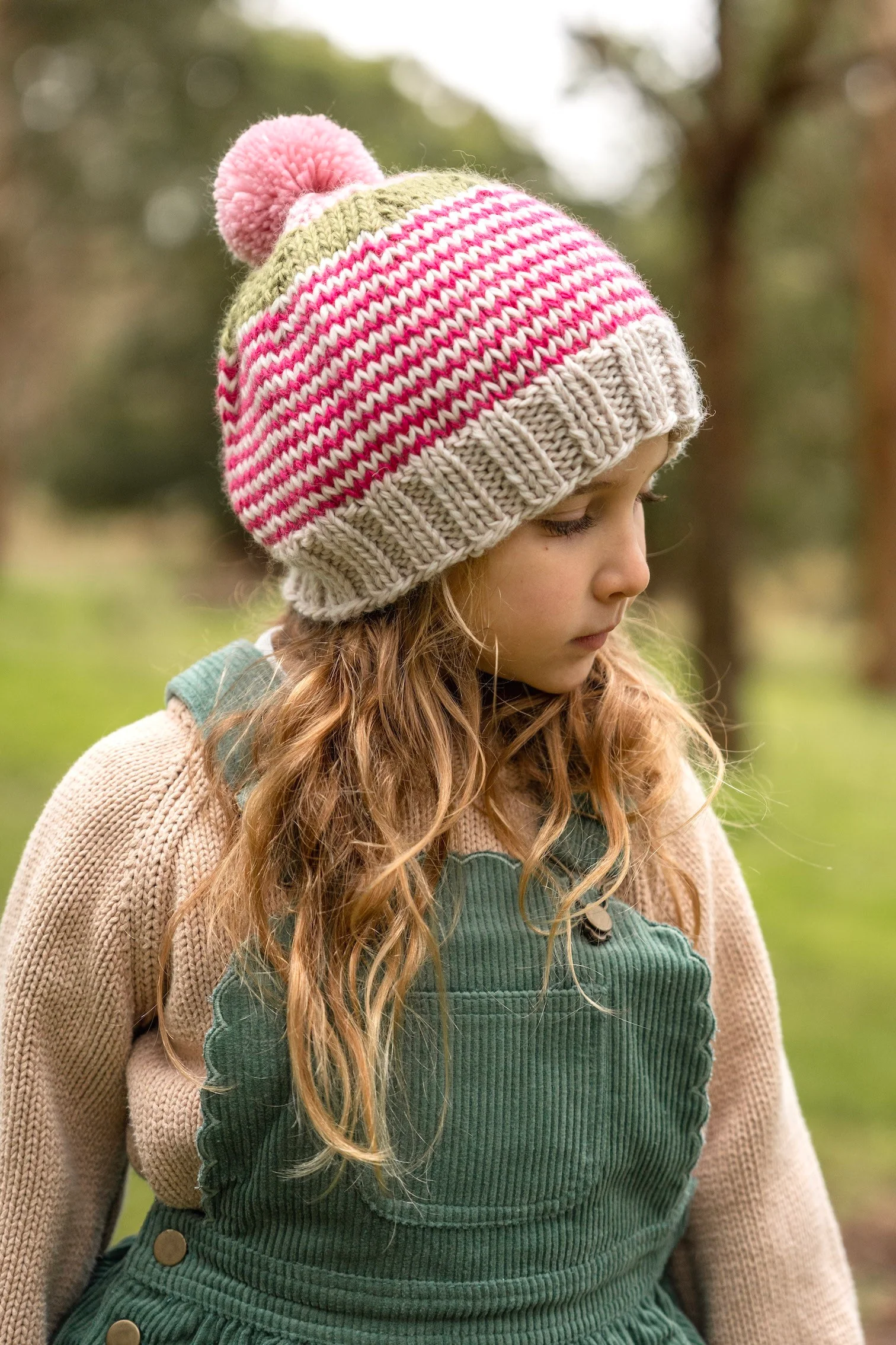 Acorn Horizon Beanie - Pink Stripe - Image 2