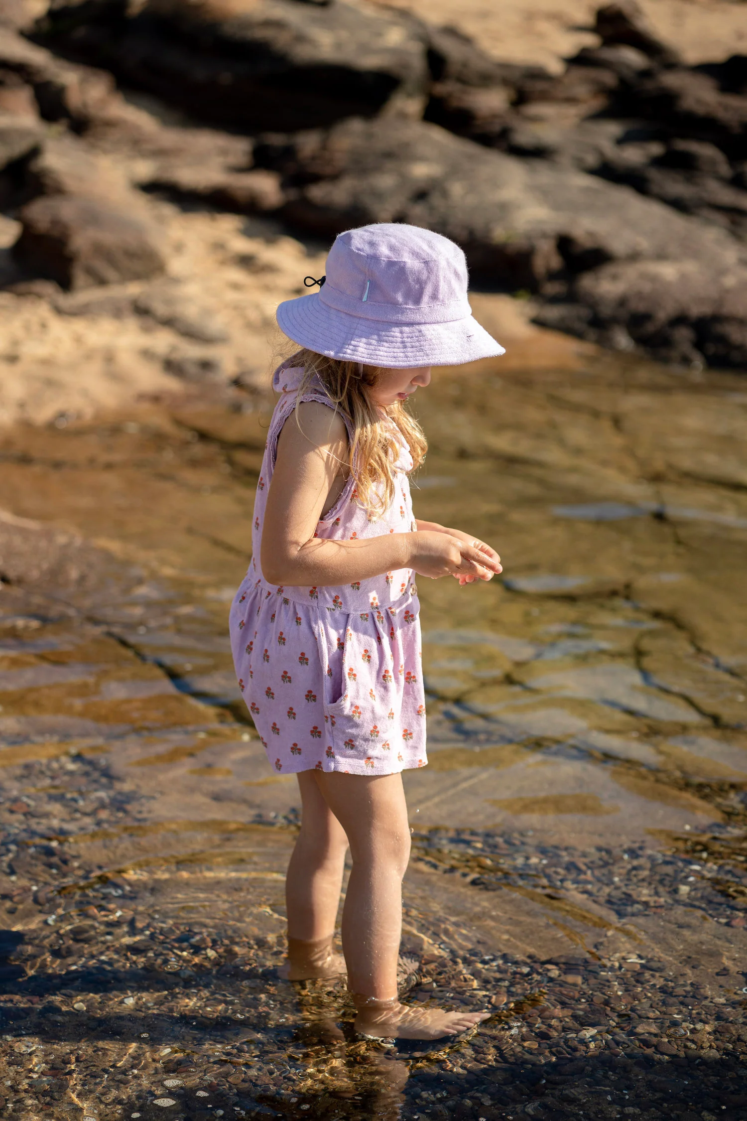 Lavender Terry Towelling Bucket Hat - Image 4