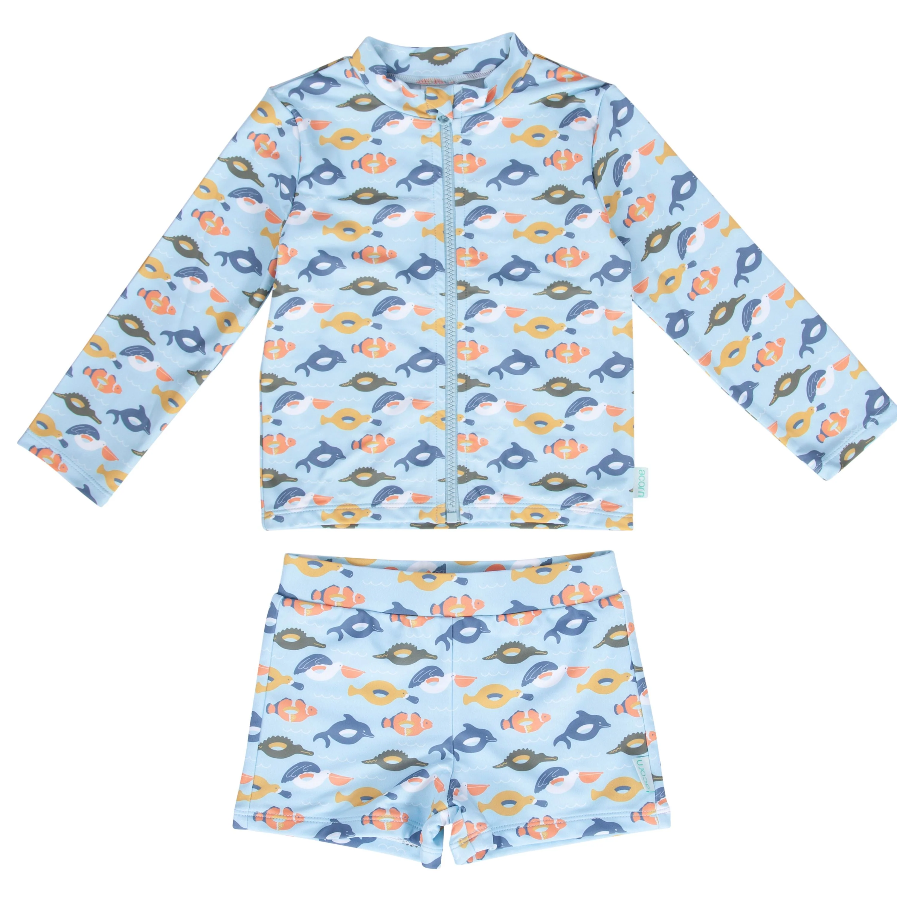 Pool Floats UPF 50+ Zip Rashie Top and Shorts