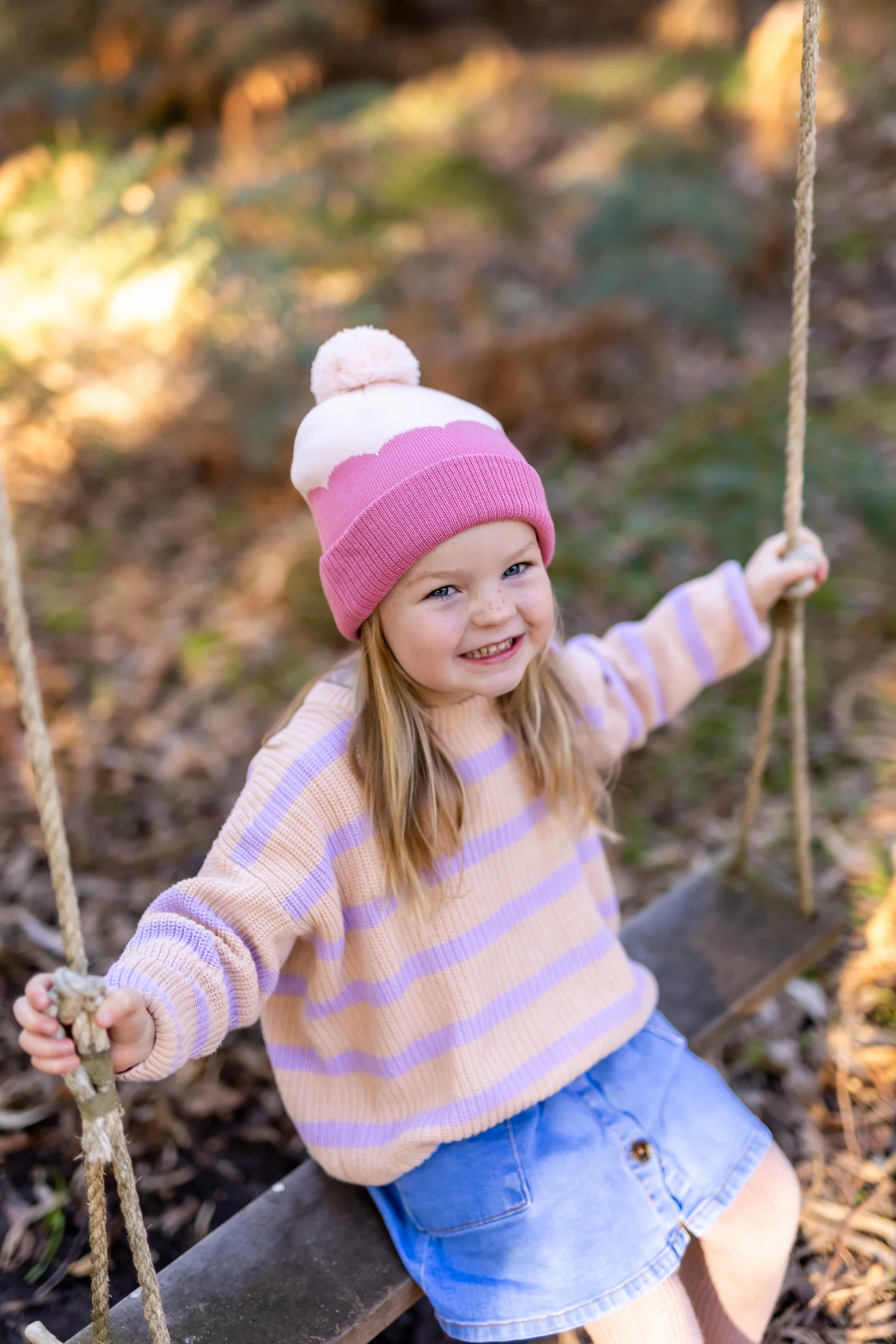 Acorn Scalloped Merino Beanie Pink - Image 2