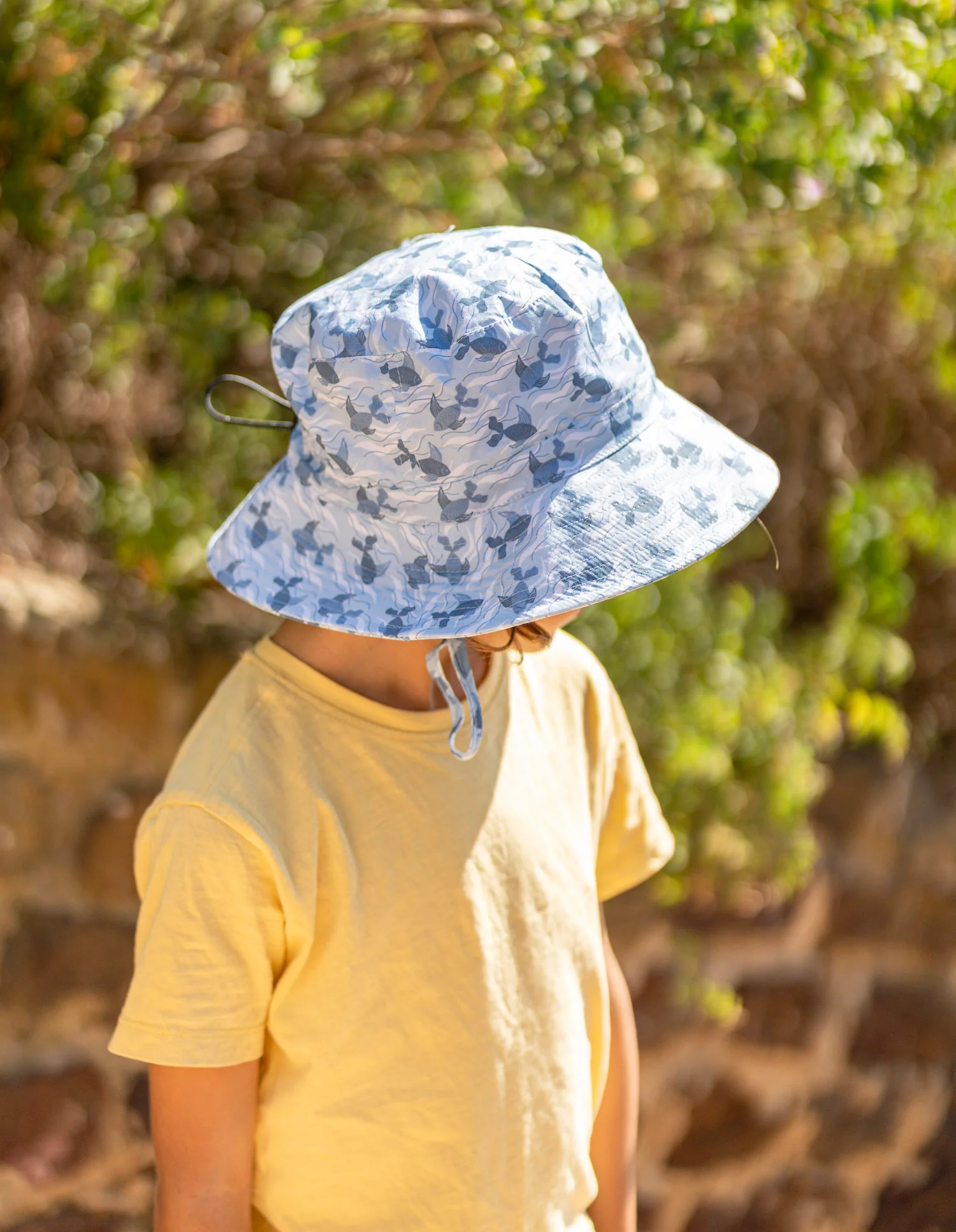 Acorn Wide Brim Bucket Hat - Swimming Fish - Image 3