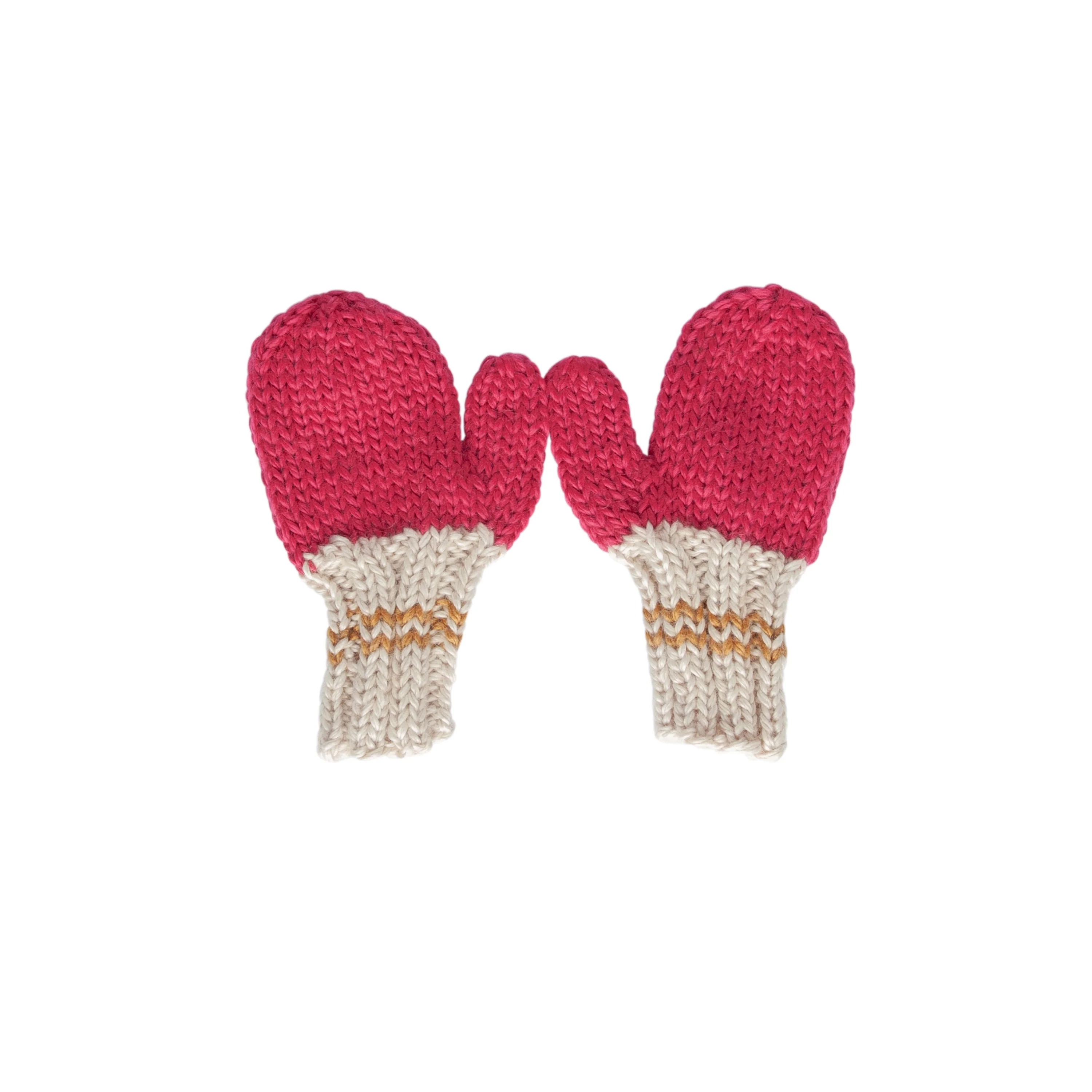 Teddy Mittens Fushcia and Caramel