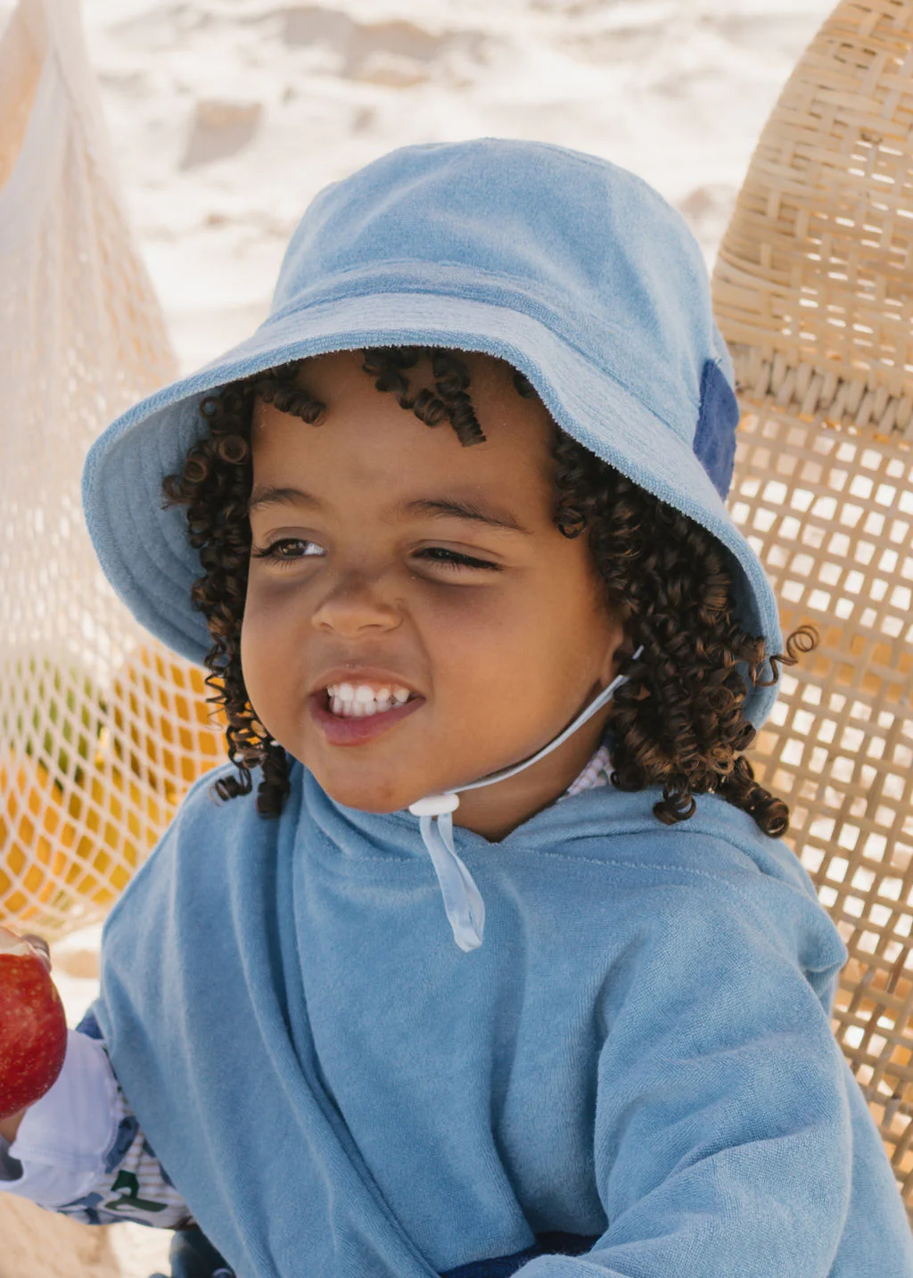 Terry Towling Bucket Hat - Mid Blue - Image 3