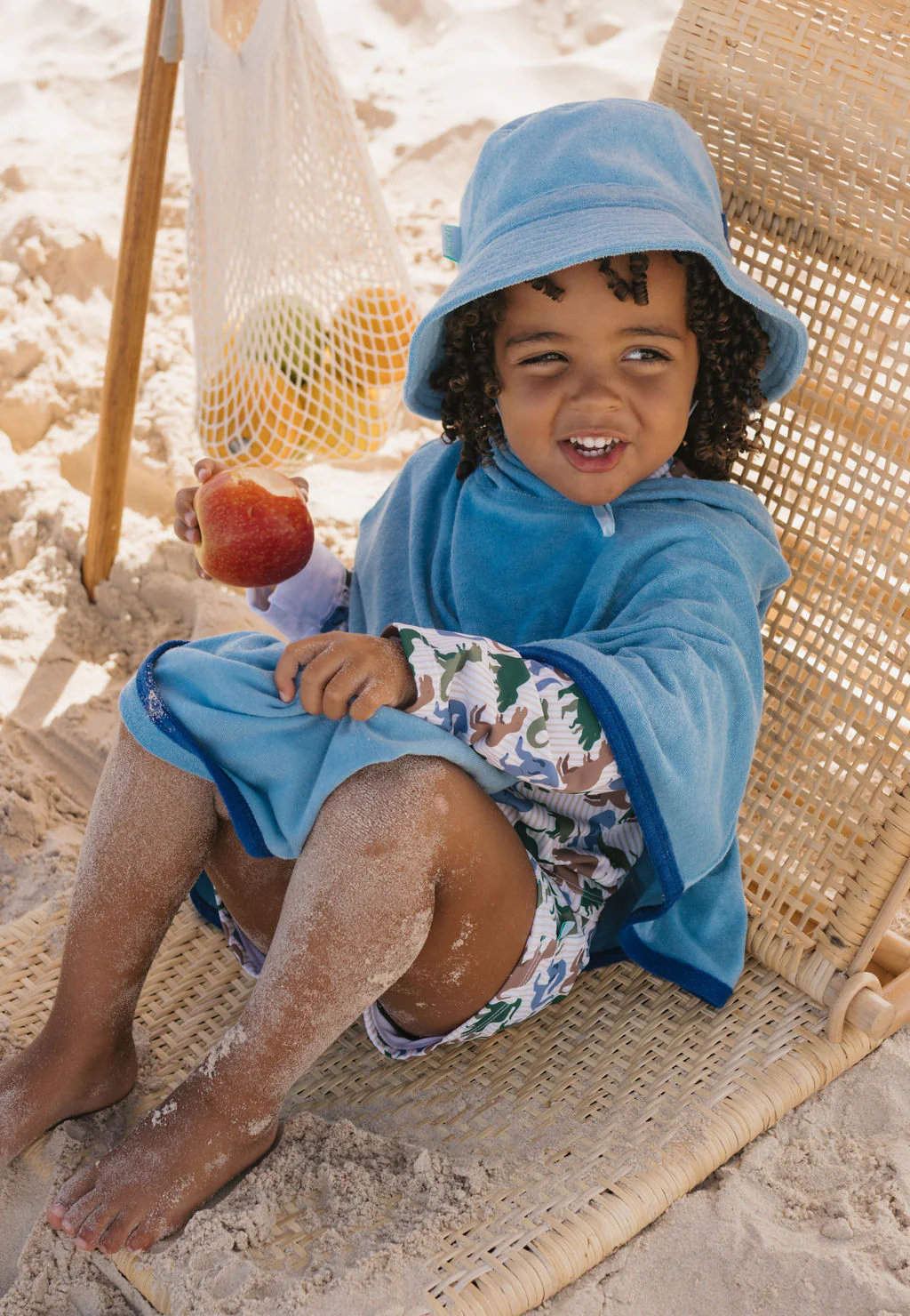 Terry Towling Bucket Hat - Mid Blue - Image 4