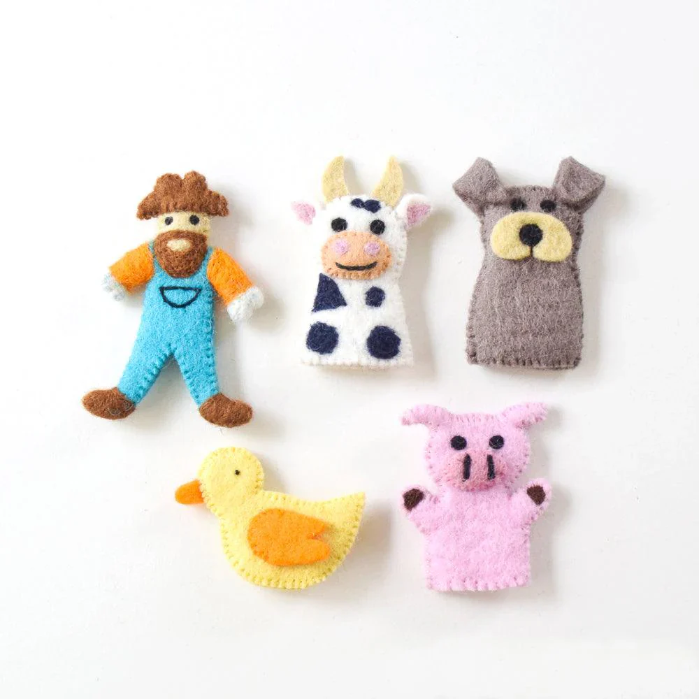 Finger Puppet Set - Old Macdonald Farm Animals A - Image 3