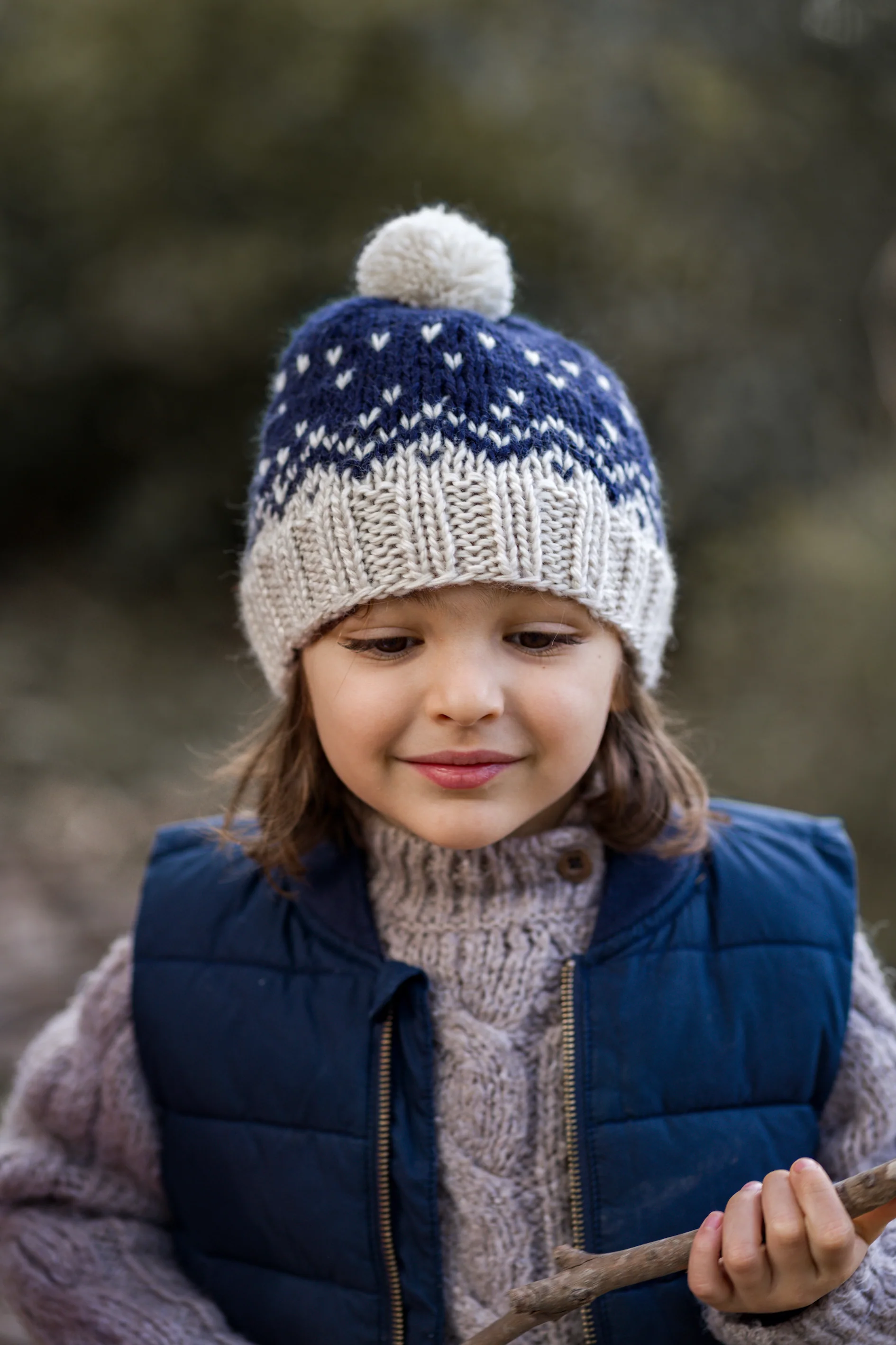 Acorn Snowflake Beanie - Navy - Image 2