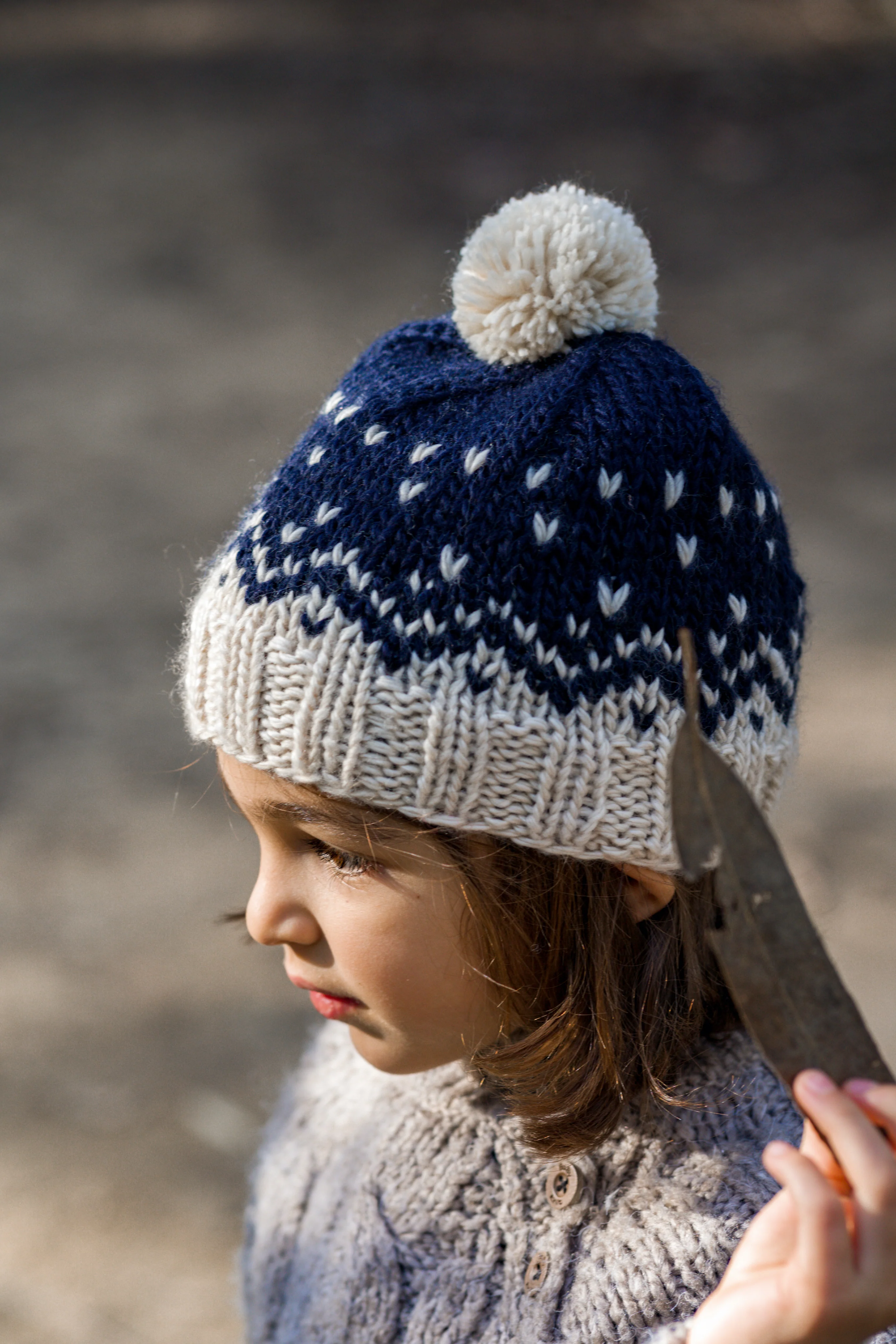 Acorn Snowflake Beanie - Navy - Image 5