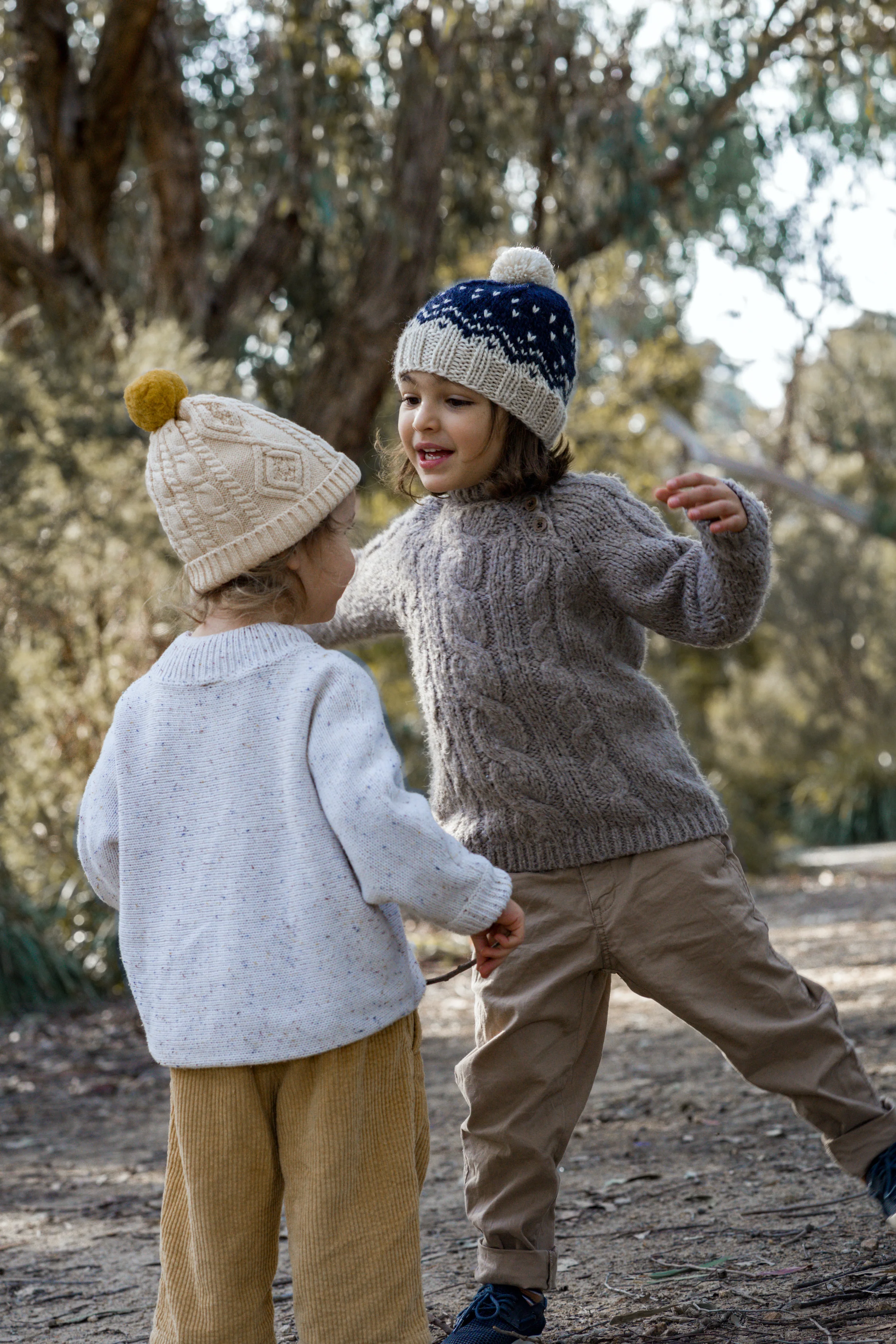 Acorn Cable Knit Beanie - Oatmeal - Image 6