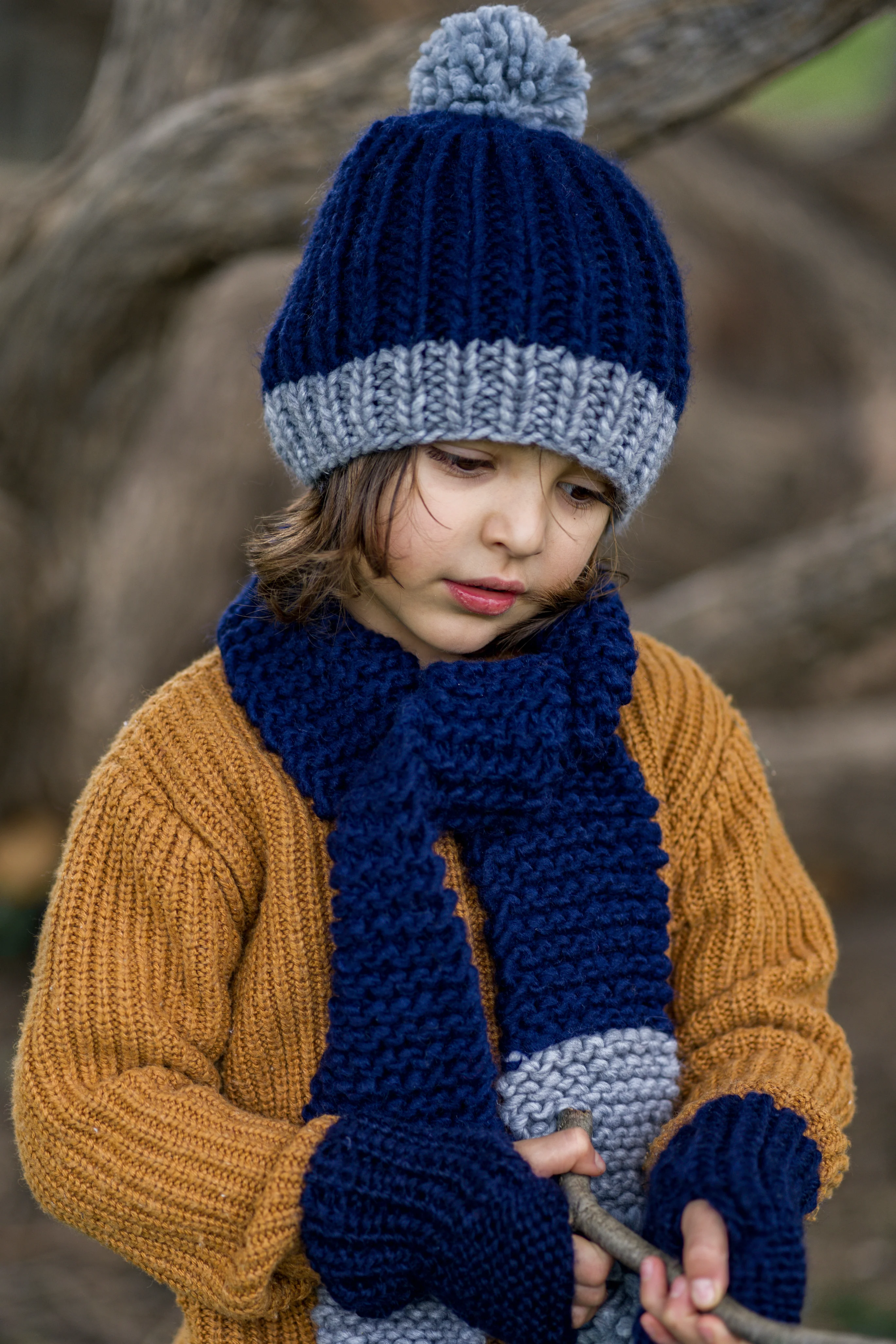 Traveller Chunky Scarf - Navy - Image 2