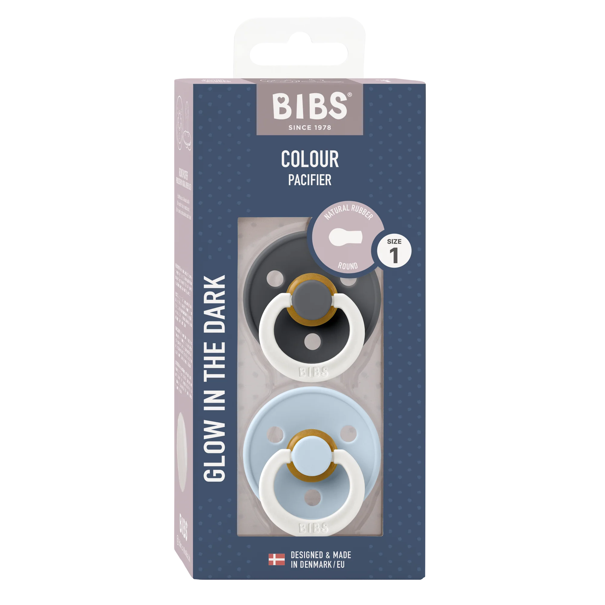 Colour GLOW Pacifier 2 Pack - Iron/Baby Blue - Image 6