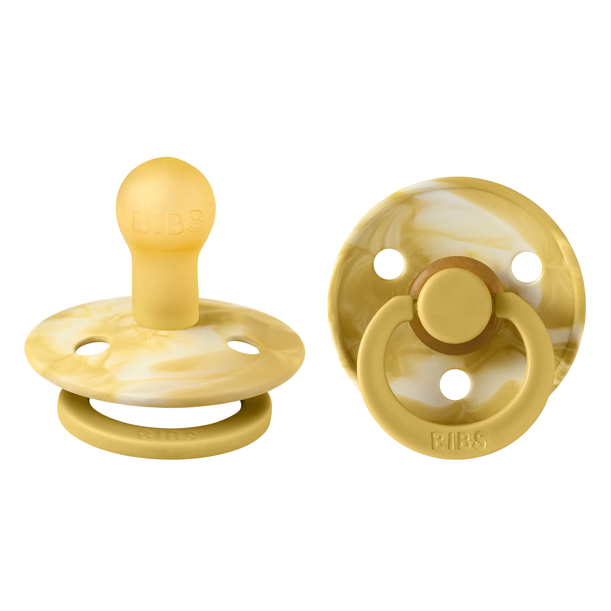 Colour Pacifier 2 Pack - Tie Dye | Mustard/Ivory
