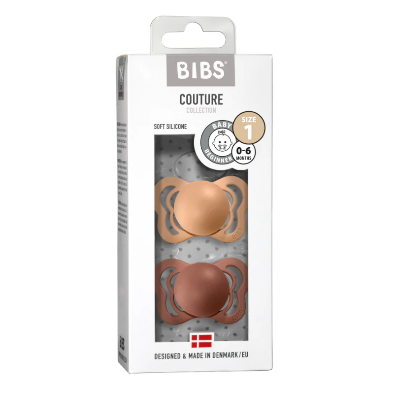 Couture Silicone Pacifier 2 Pack  - Peach/Woodchuck - Image 2