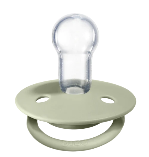 De Lux GLOW Silicone Pacifier 2 Pack - Sage/Cloud - Image 2