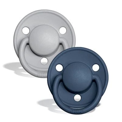 De Lux Silicone Pacifier 2 Pack - Cloud/Steel Blue - Image 2