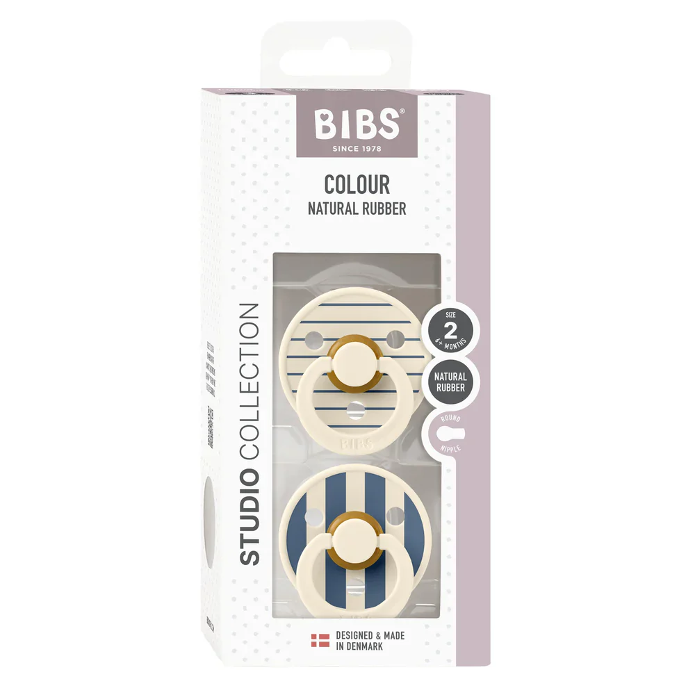 Studio Colour Pacifier 2 Pack  - Pin Ivory Steel Blue Mix - Image 3