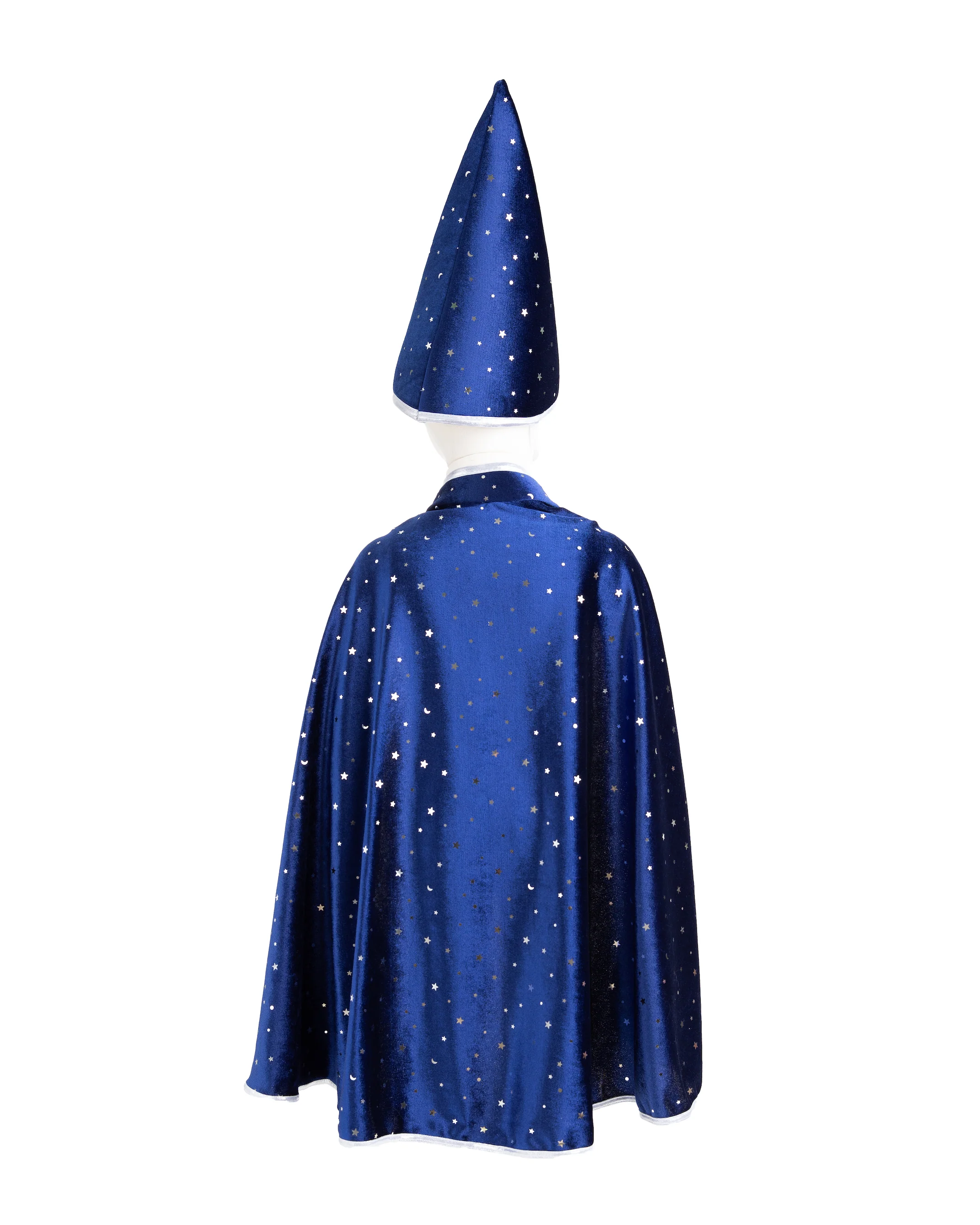 Blue & Silver Sparkle Wizard Cape & Hat - Size 4-6 - Image 4