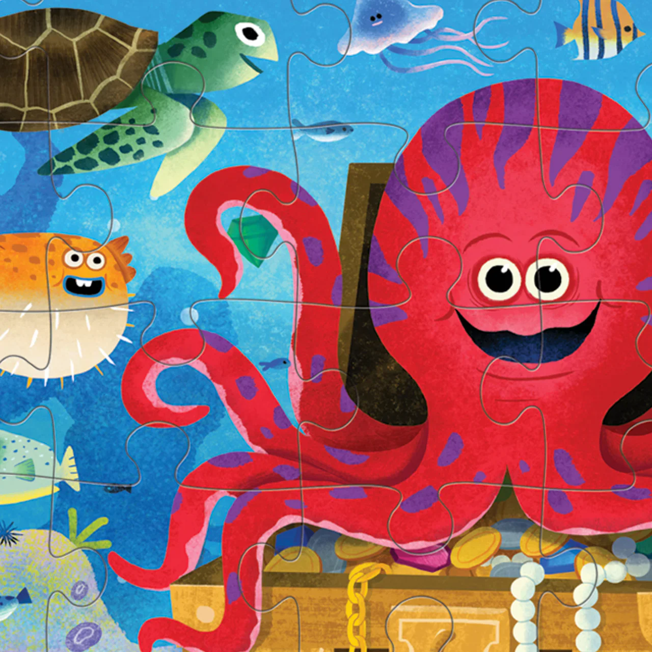 Classic Floor Puzzle 36 Piece - Octopus Treasure - Image 2