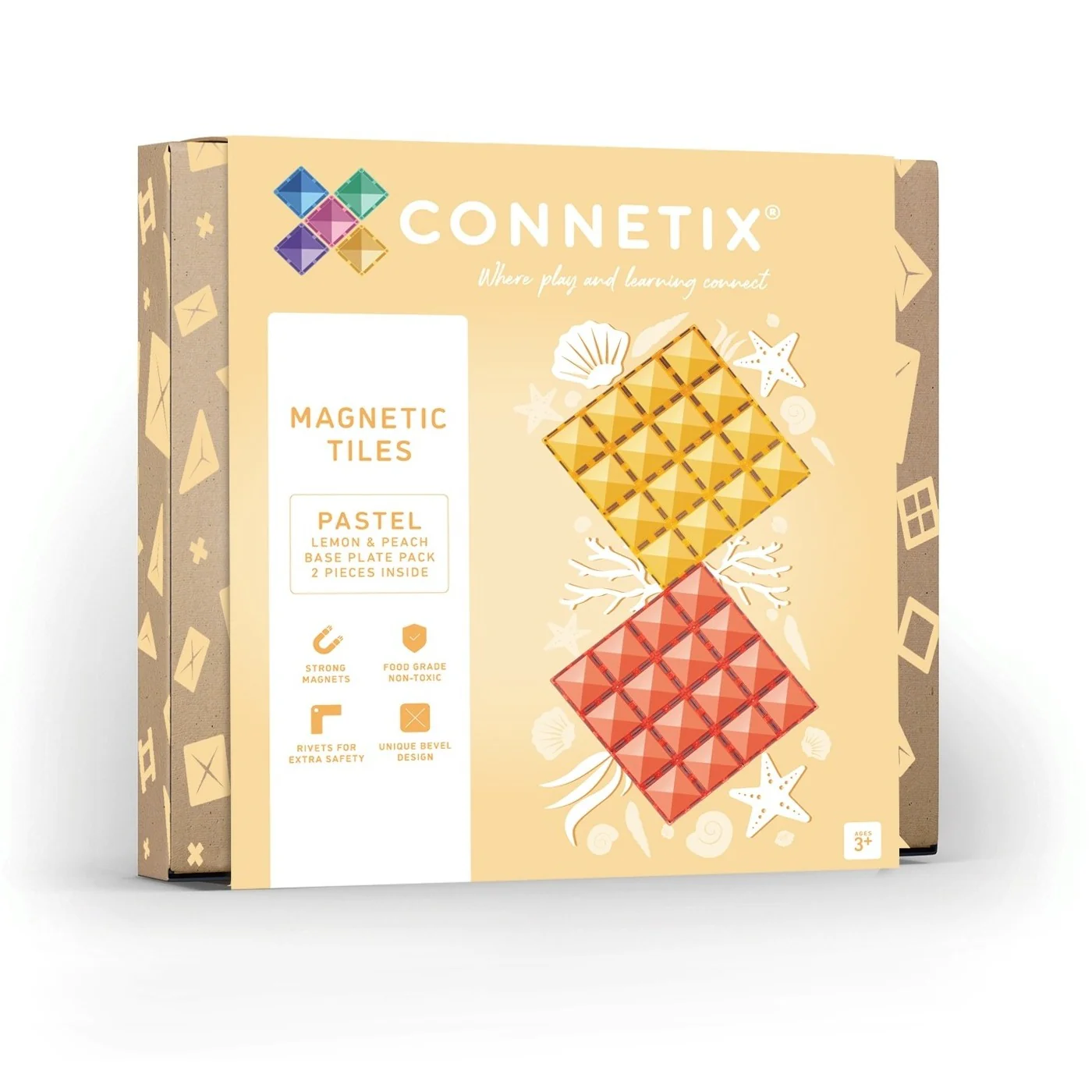 2 Piece Base Plate Set | Lemon/Peach
