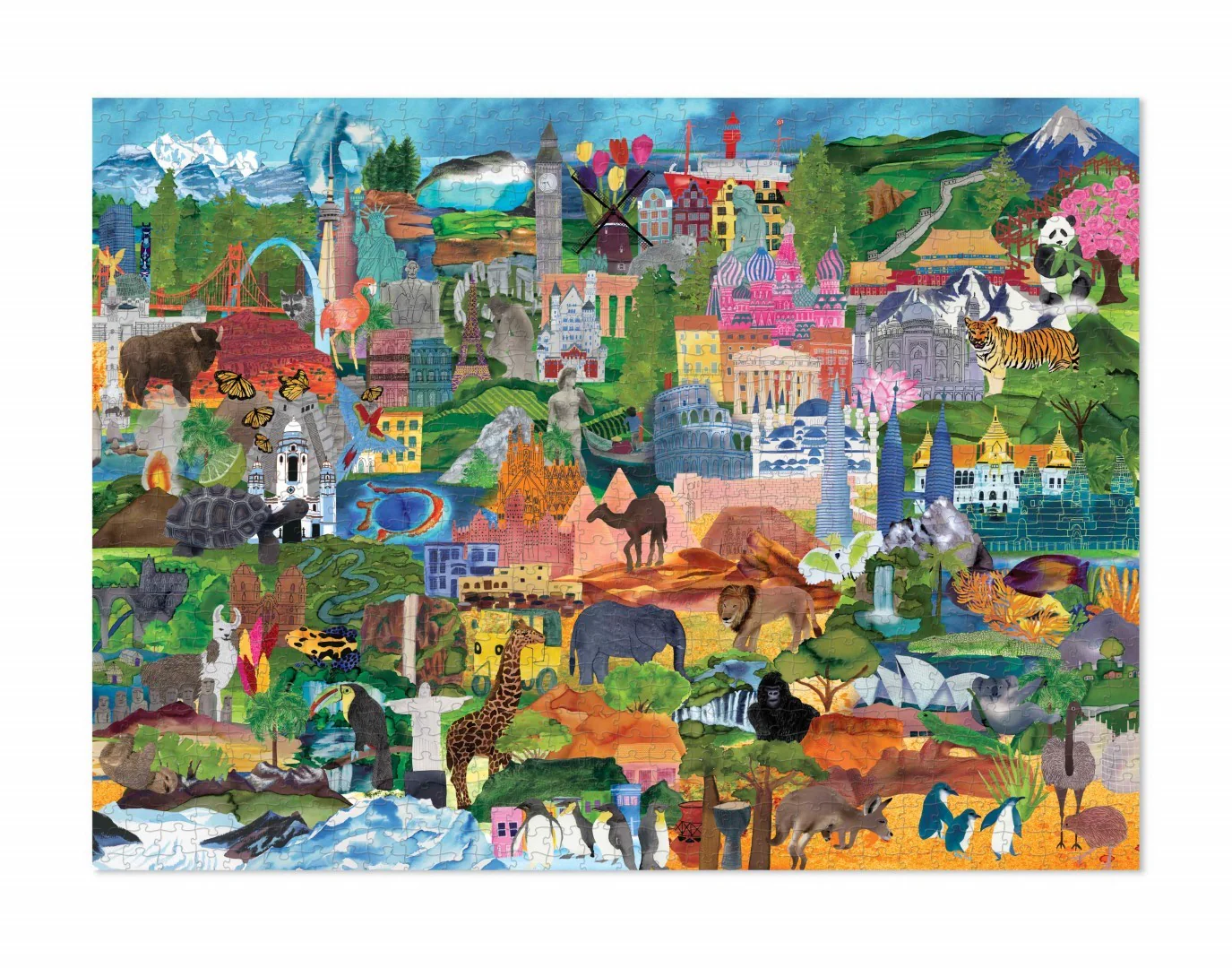 1000 Piece Boxed - World Collage - Image 3