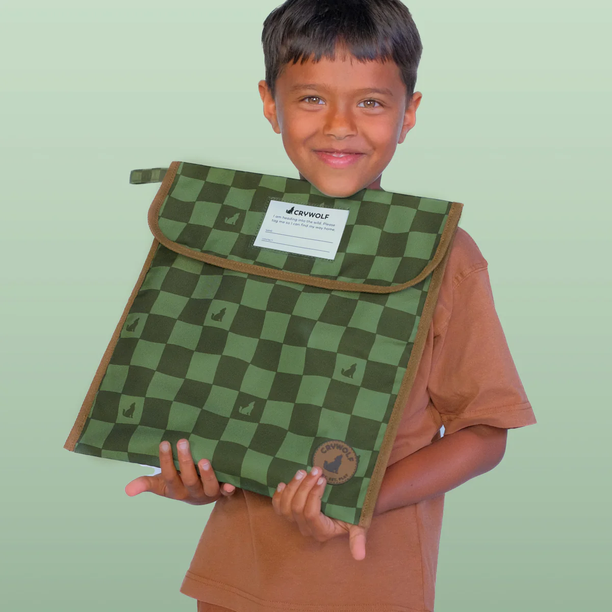 Book Bag Green Check - Image 2