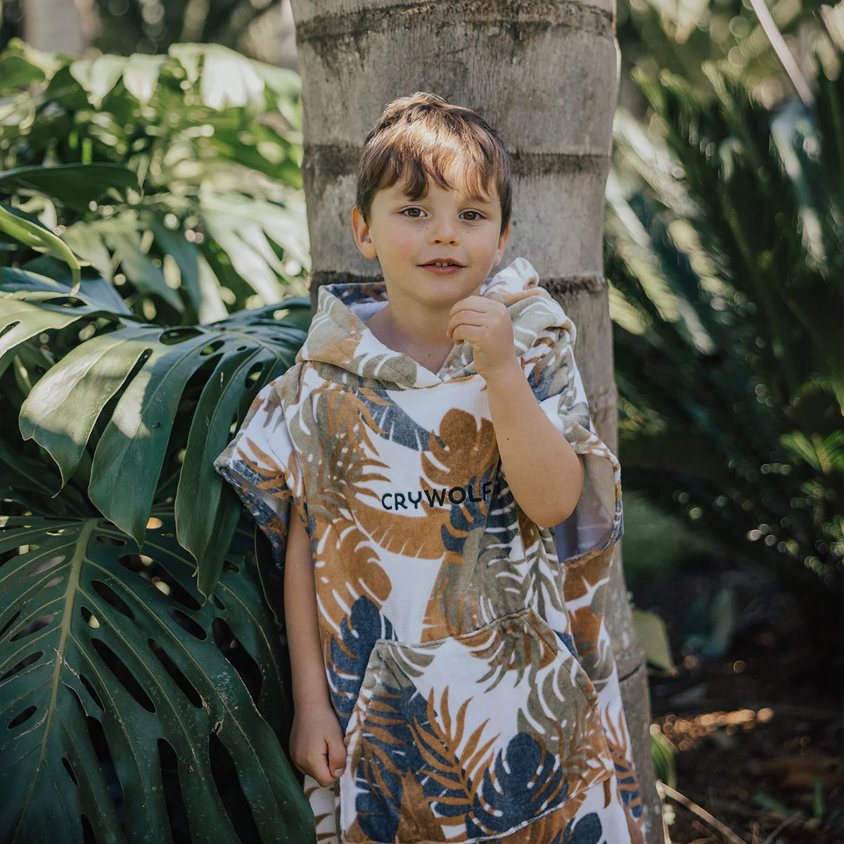 Crywolf Hooded Towel - Tan Monstera - Image 3