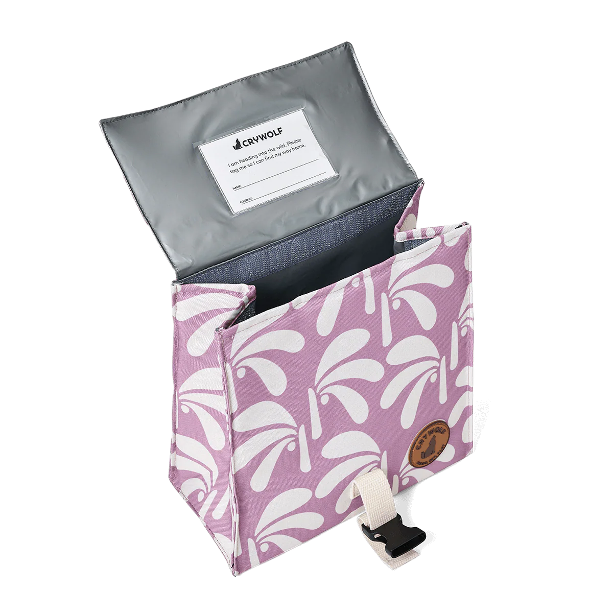 Crywolf Insulated Lunch Bag - Lilac Palms - Image 3