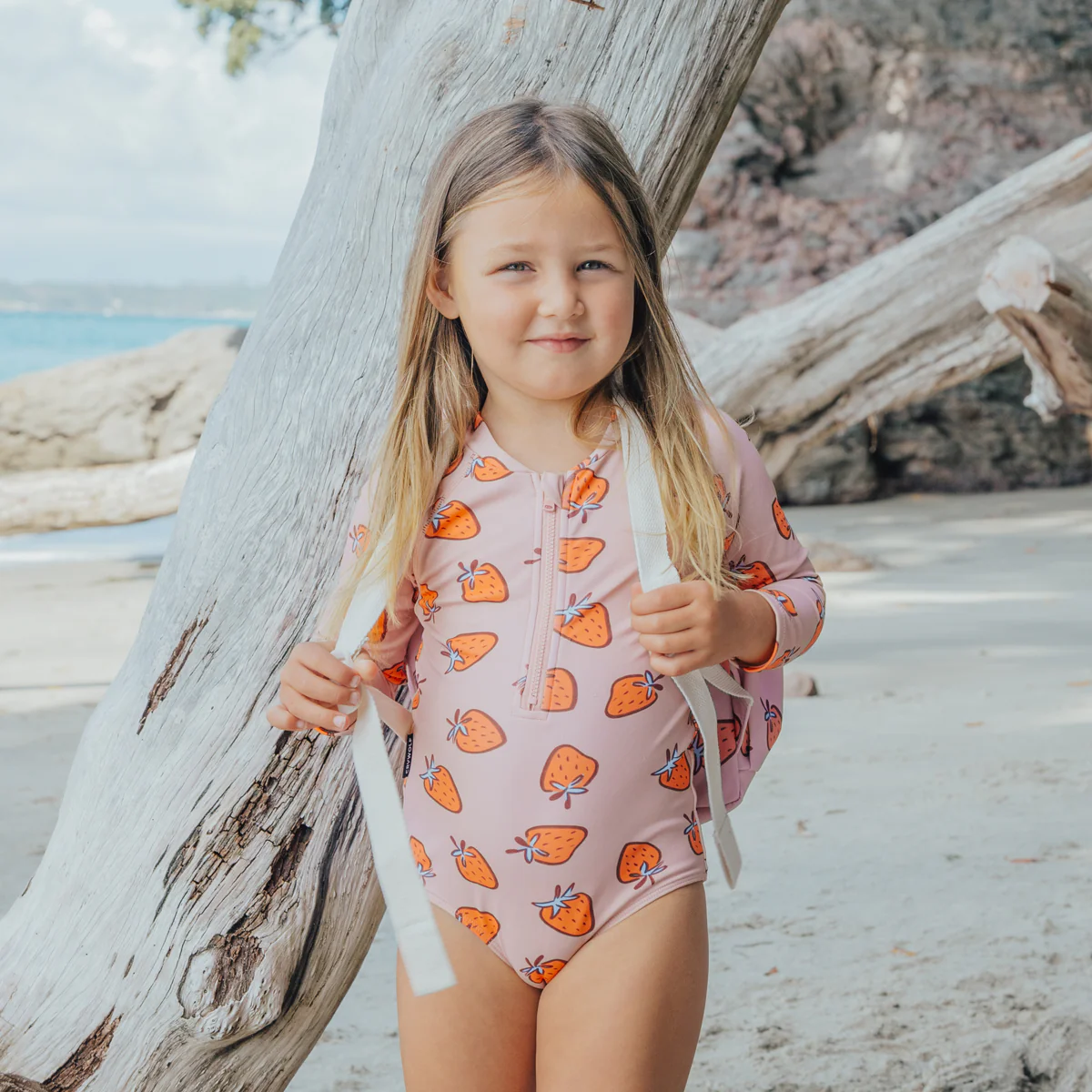 Long Sleeve Swimsuit - Strawberry Splash - Image 3