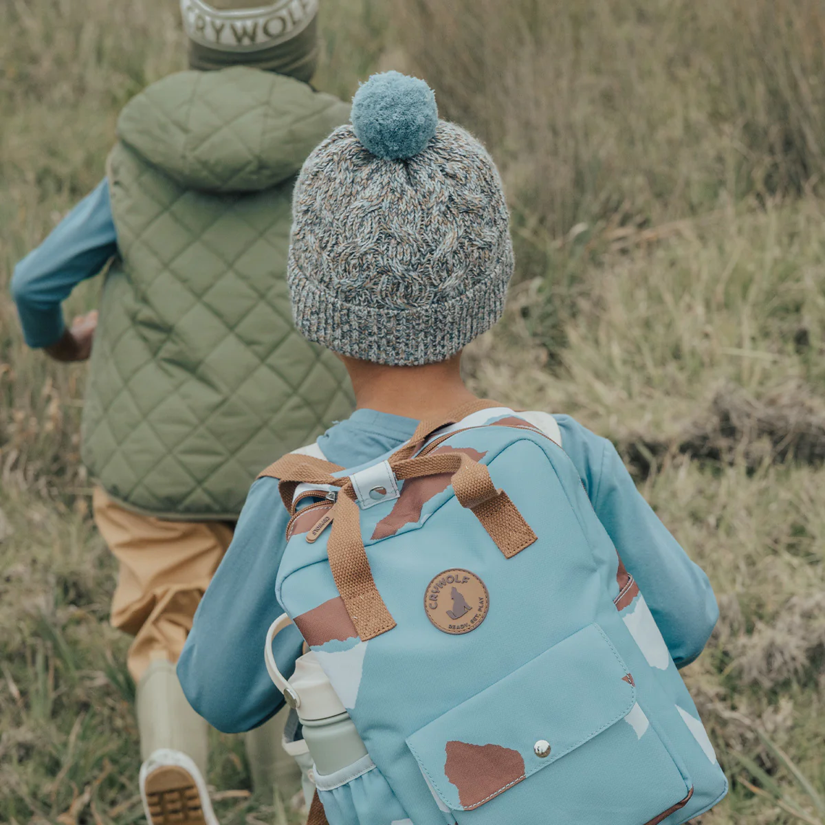 Pom Pom Beanie - Blue Speckle - Image 5