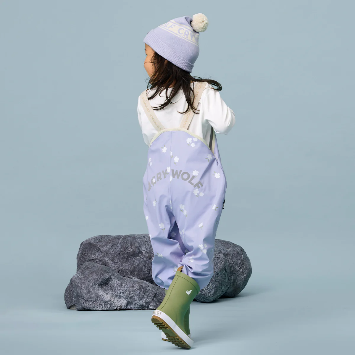 Rain Overalls - Floral - Periwinkle - Image 3