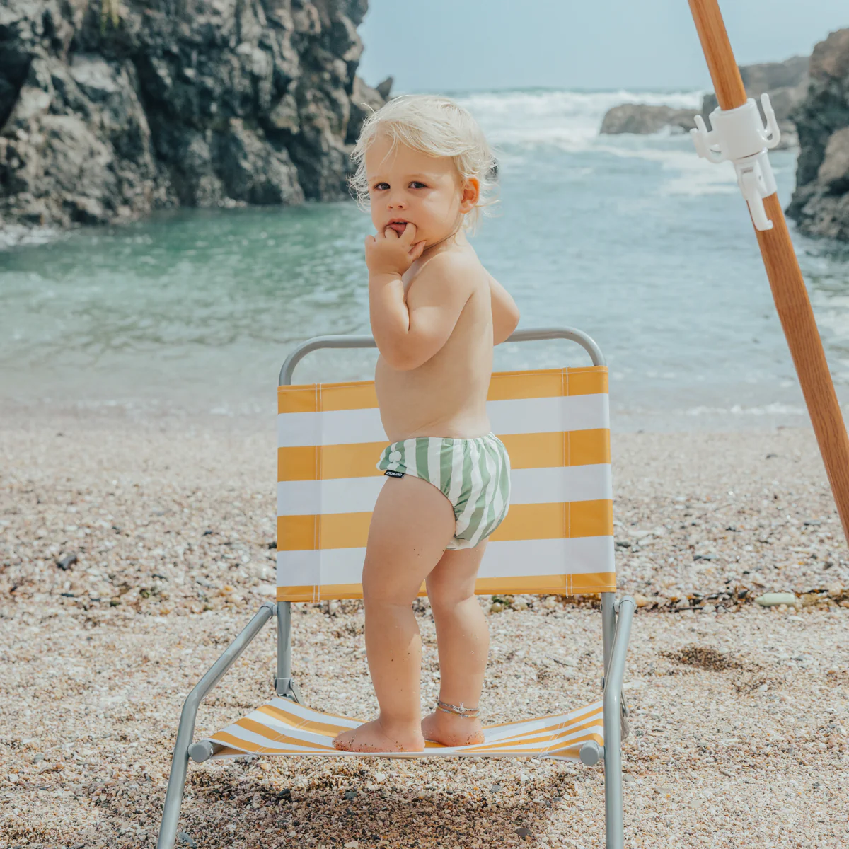 Reusable Swim Nappy - Coastal Stripe - Image 4
