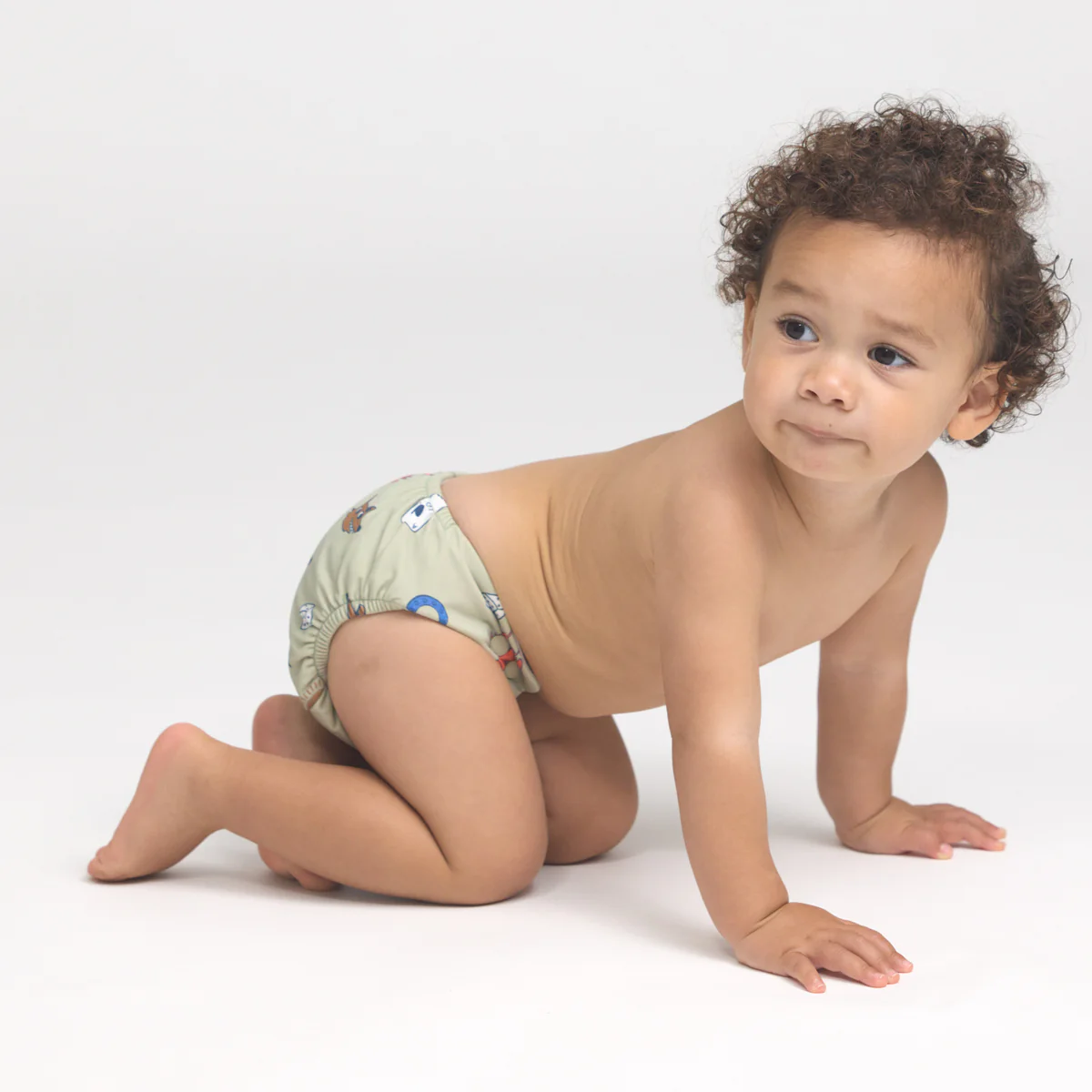 Reusable Swim Nappy - Lucky Days Sage - Image 2