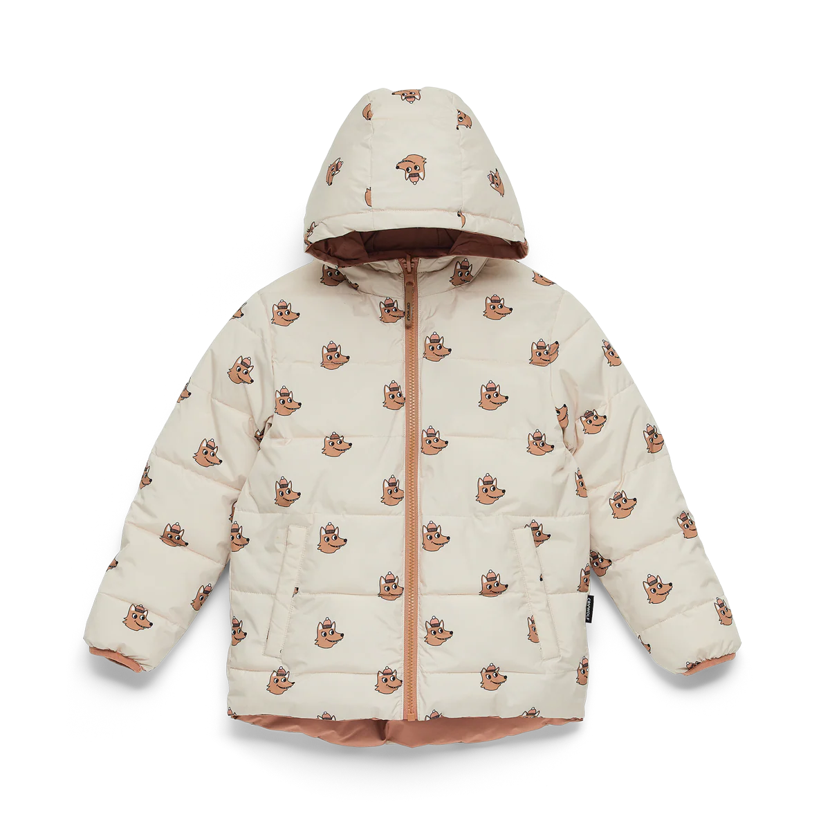 Crywolf Reversible Eco Puffer - Terracotta Wolf - Image 7