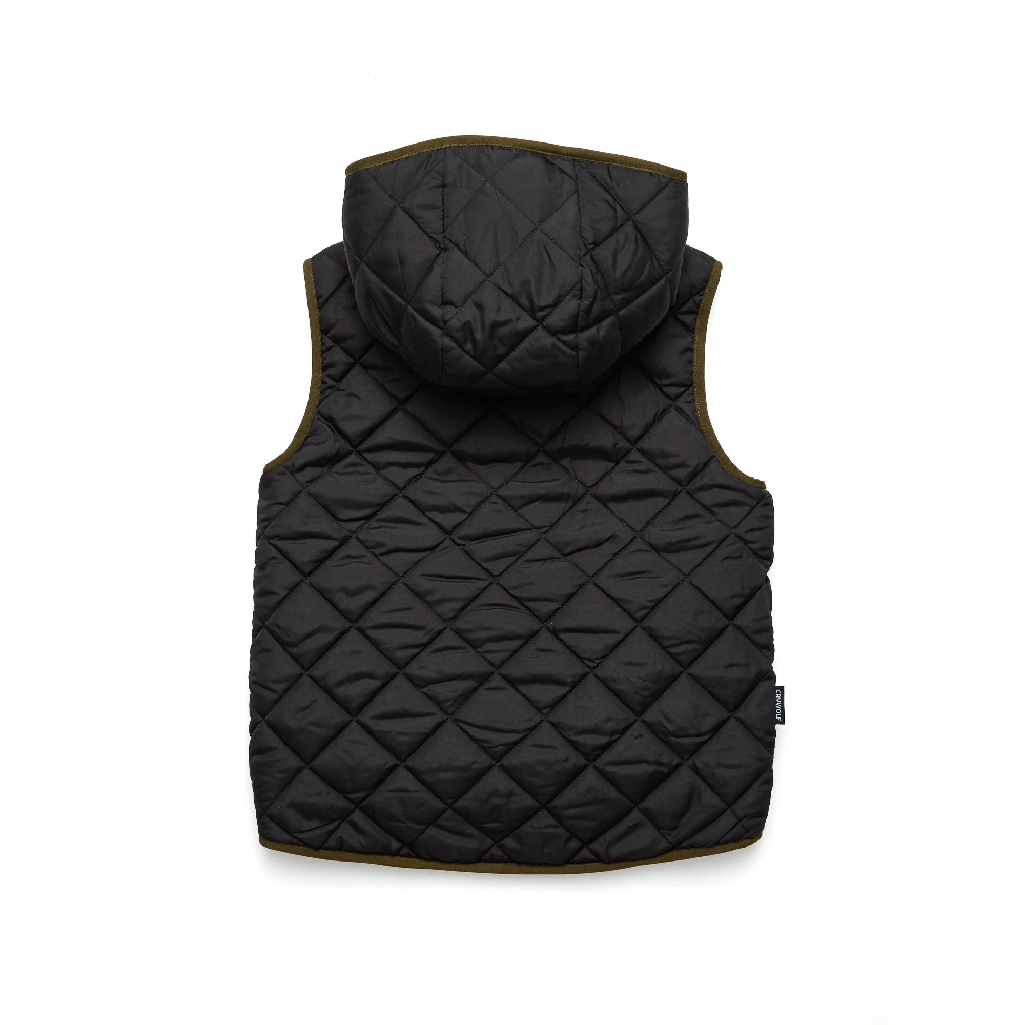 Crywolf Reversible Hooded Yeti Vest - Black/Khaki - Image 5