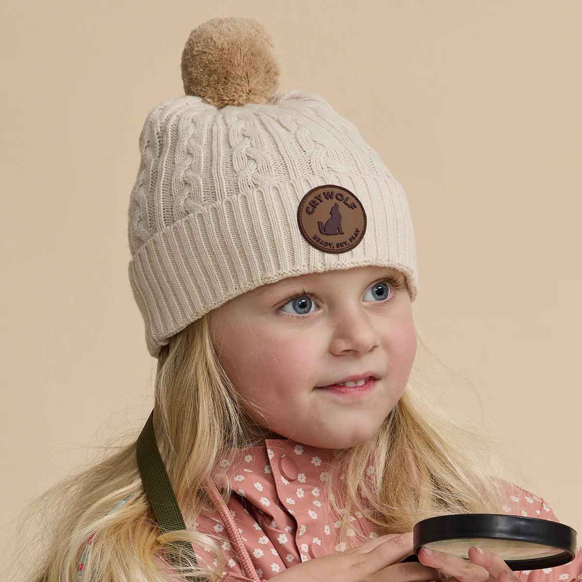 Crywolf Pom Pom Beanie - Oatmeal - Image 2