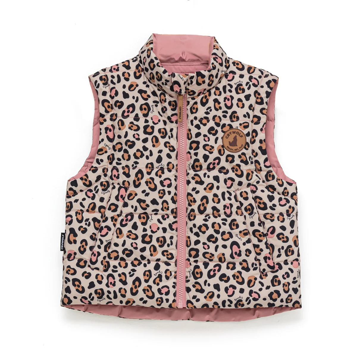 Crywolf Reversible Vest - Rose Leopard