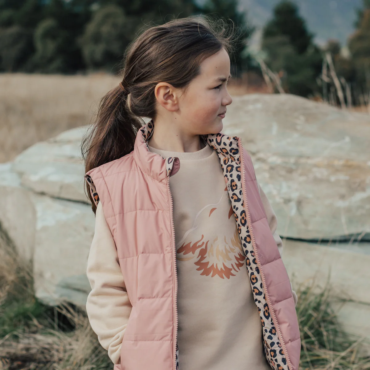 Crywolf Reversible Vest - Rose Leopard - Image 12