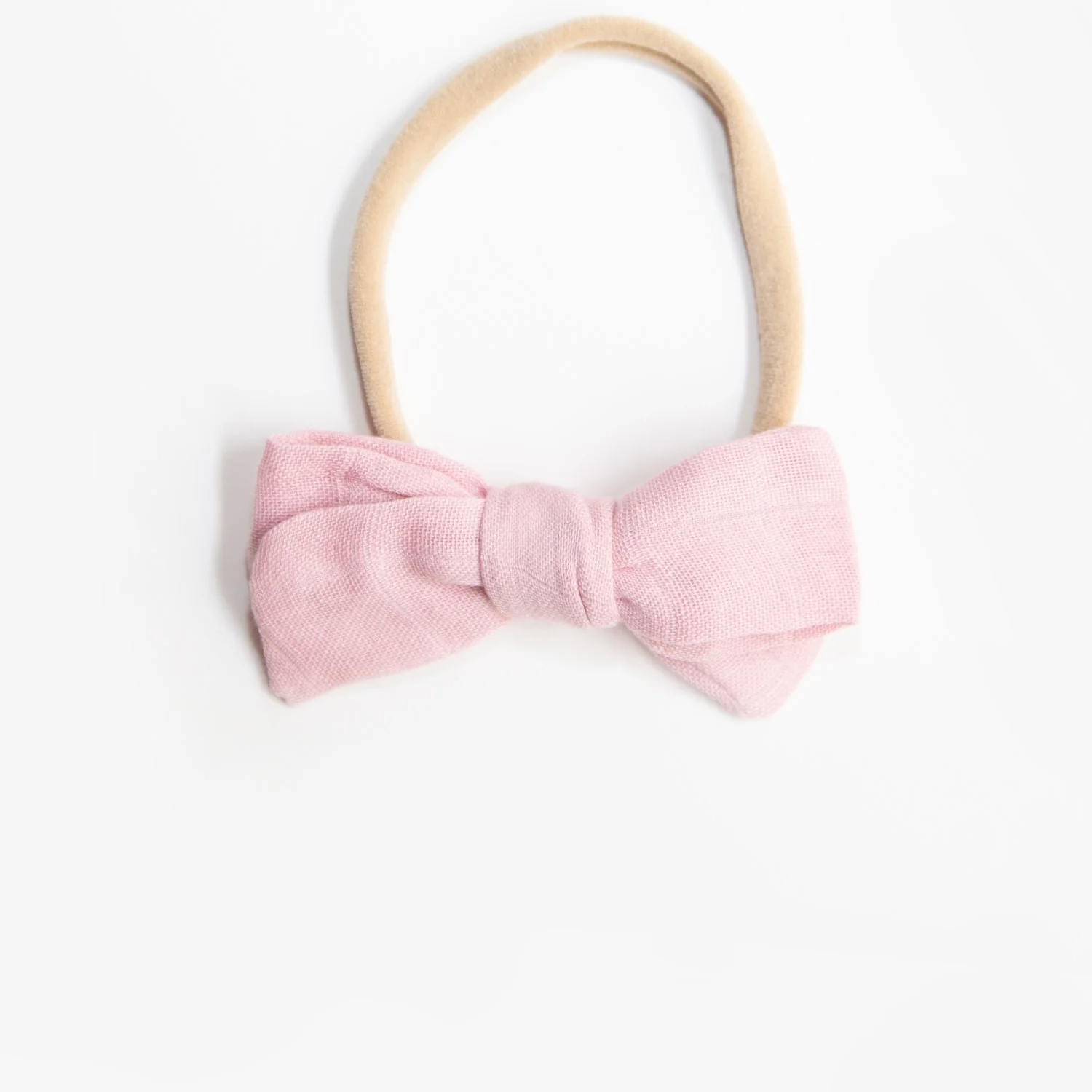 Dorothy Linen Bow Headband - Dusty Pink - Image 2