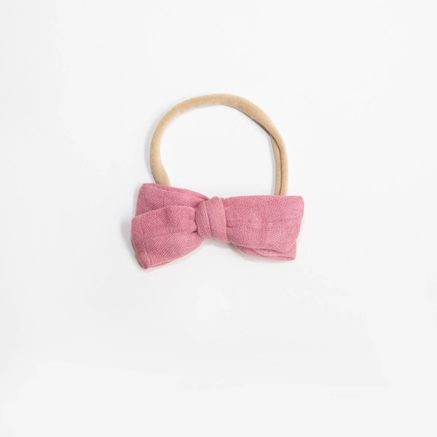 Dorothy Linen Bow Headband - Dusty Rose - Image 2