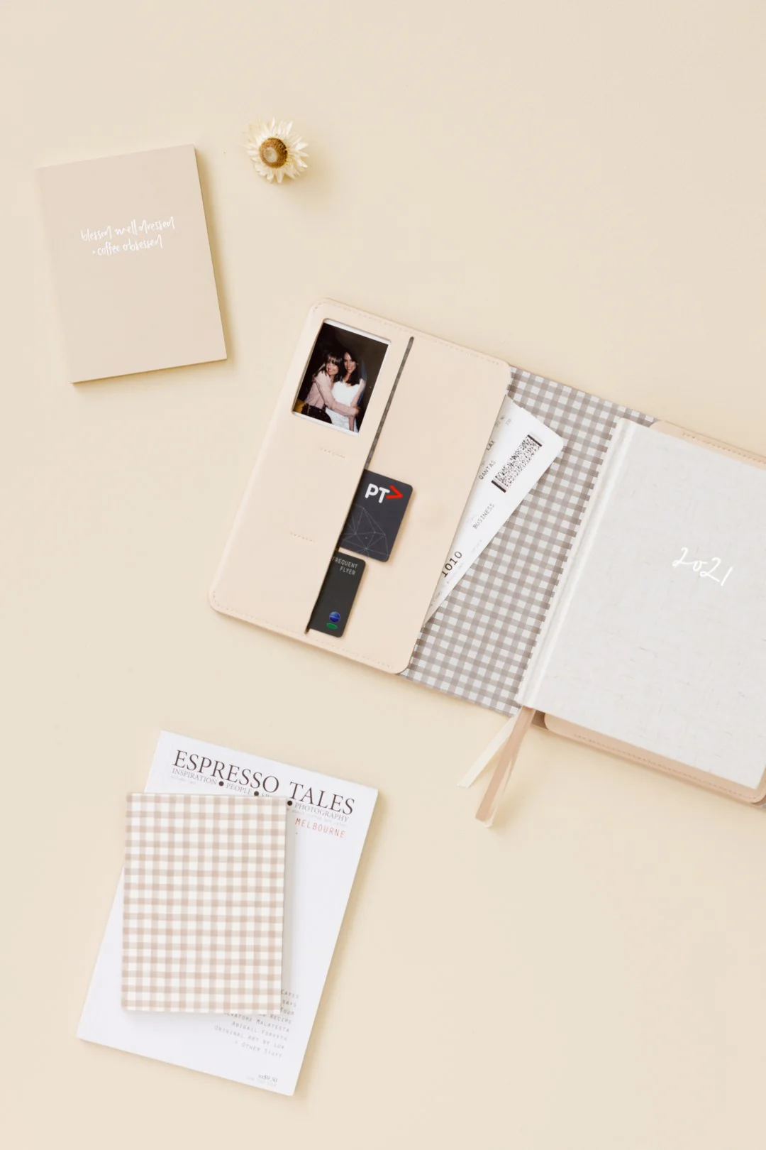 A6 Notebook | Biscuit Gingham | Lined - Image 2