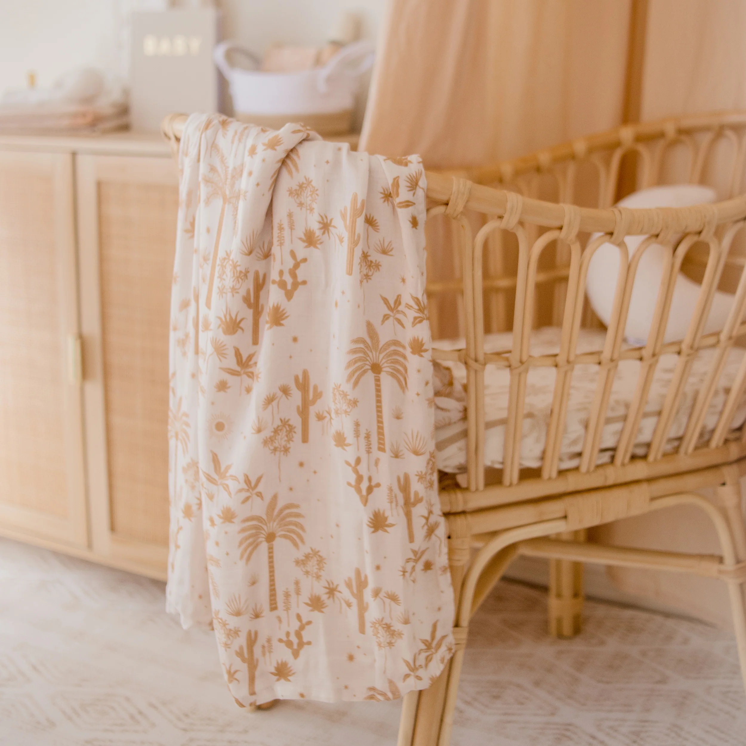 Organic Muslin Wrap - Desert Palms - Image 3